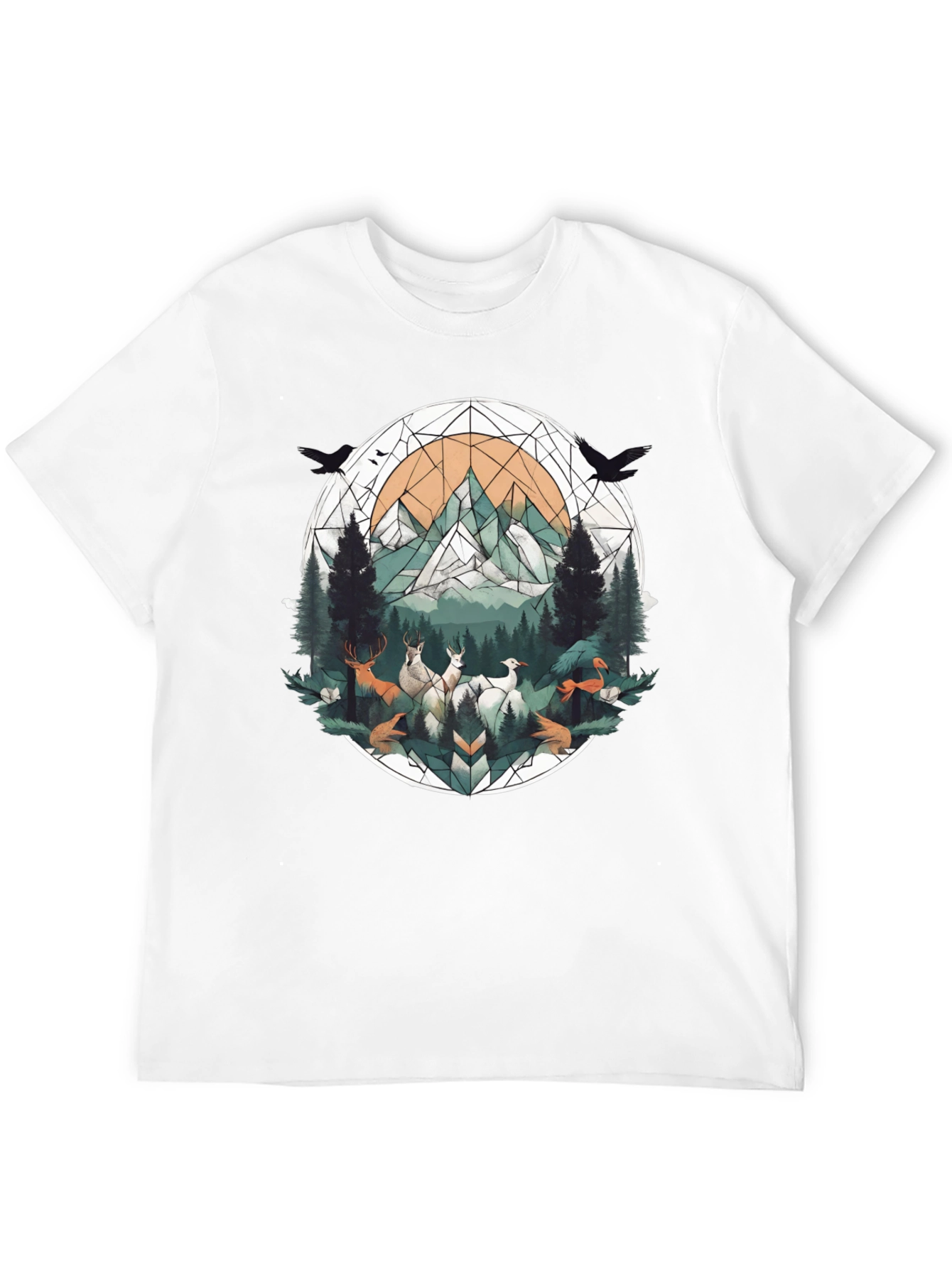 Geometric Wildlife Tee - Nature Inspired Graphic Shirt