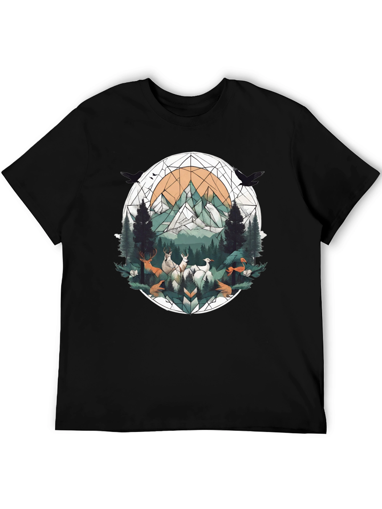 Geometric Wildlife Tee - Nature Inspired Graphic Shirt