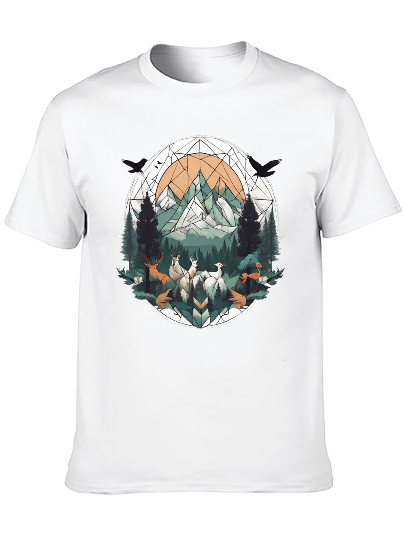 Geometric Wildlife Tee - Nature Inspired Graphic Shirt