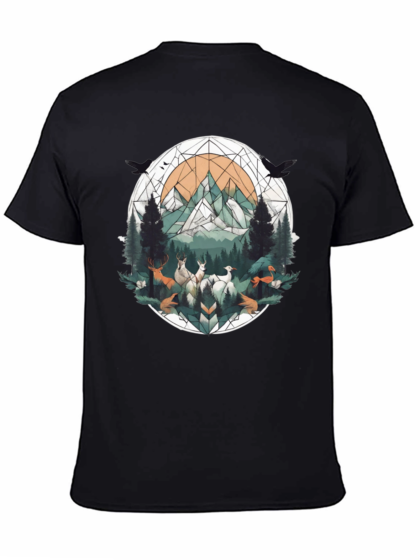 Geometric Wildlife Tee - Nature Inspired Graphic Shirt