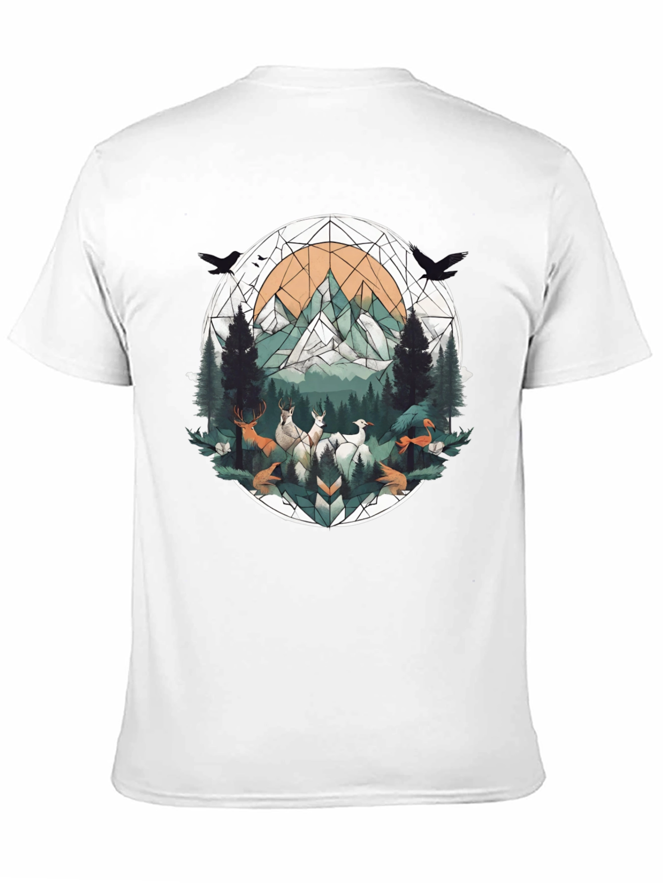 Geometric Wildlife Tee - Nature Inspired Graphic Shirt