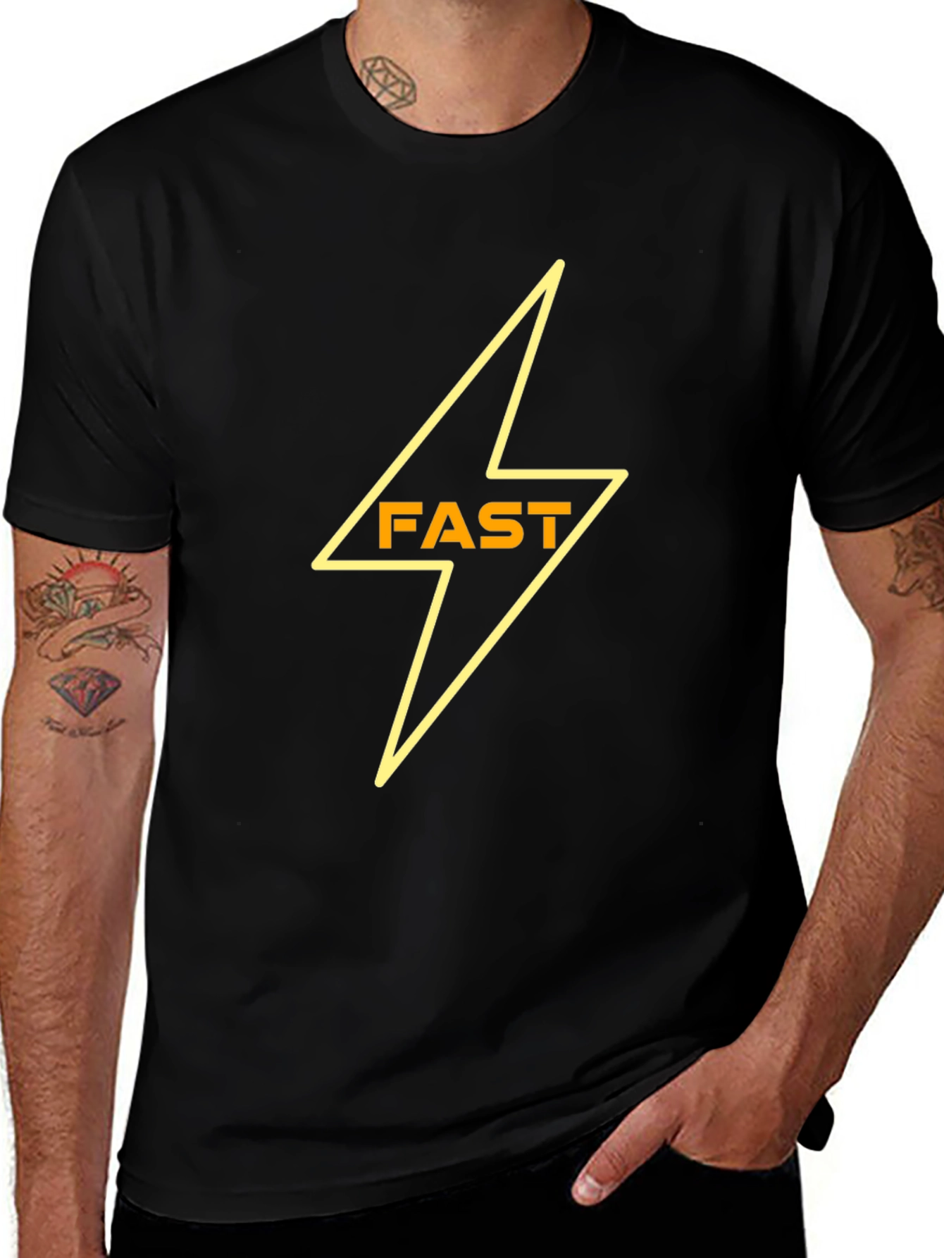 Fast Lightning Bolt Black T-Shirt