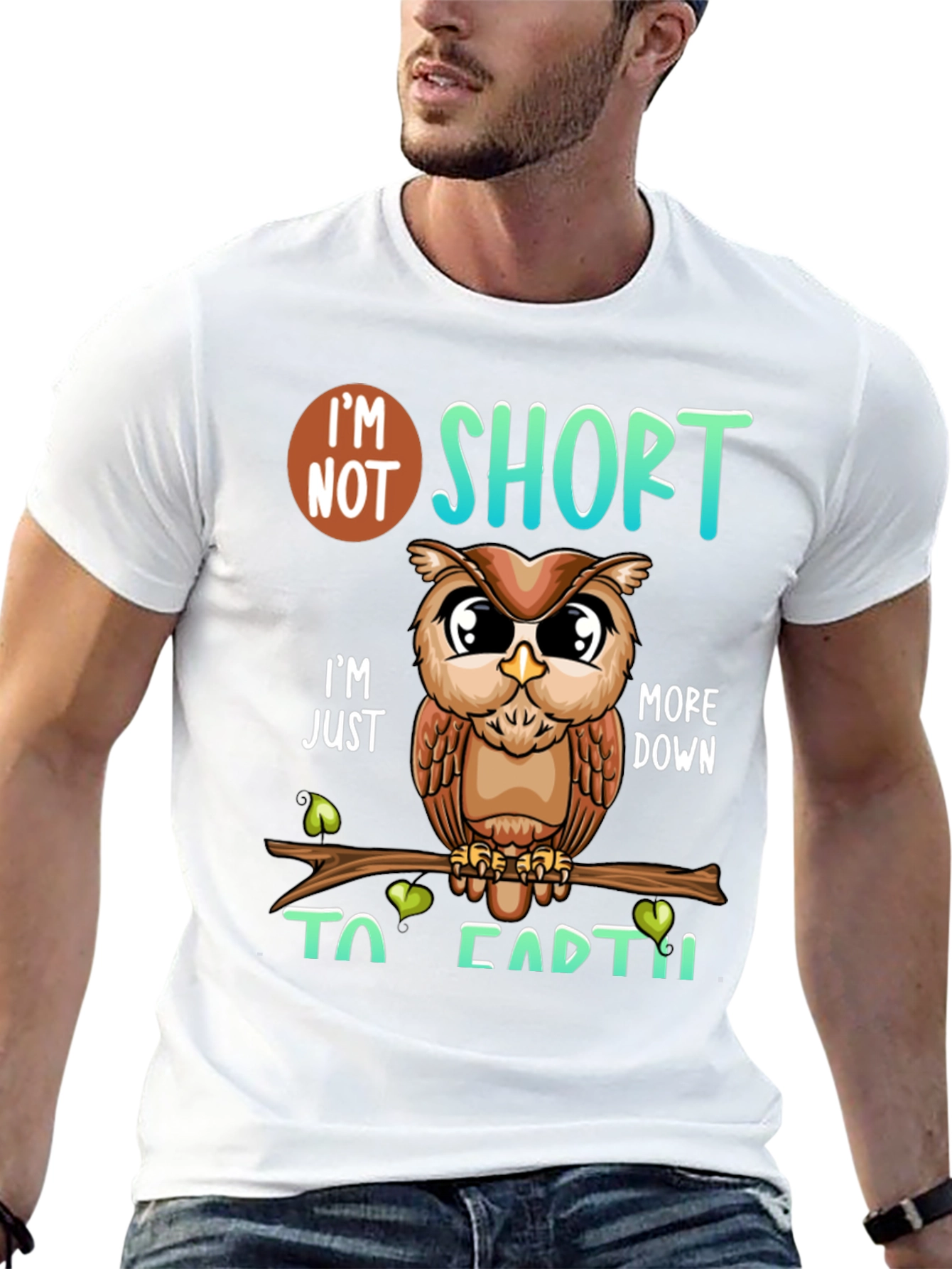 Owl Im Not Short Funny Graphic T-Shirt