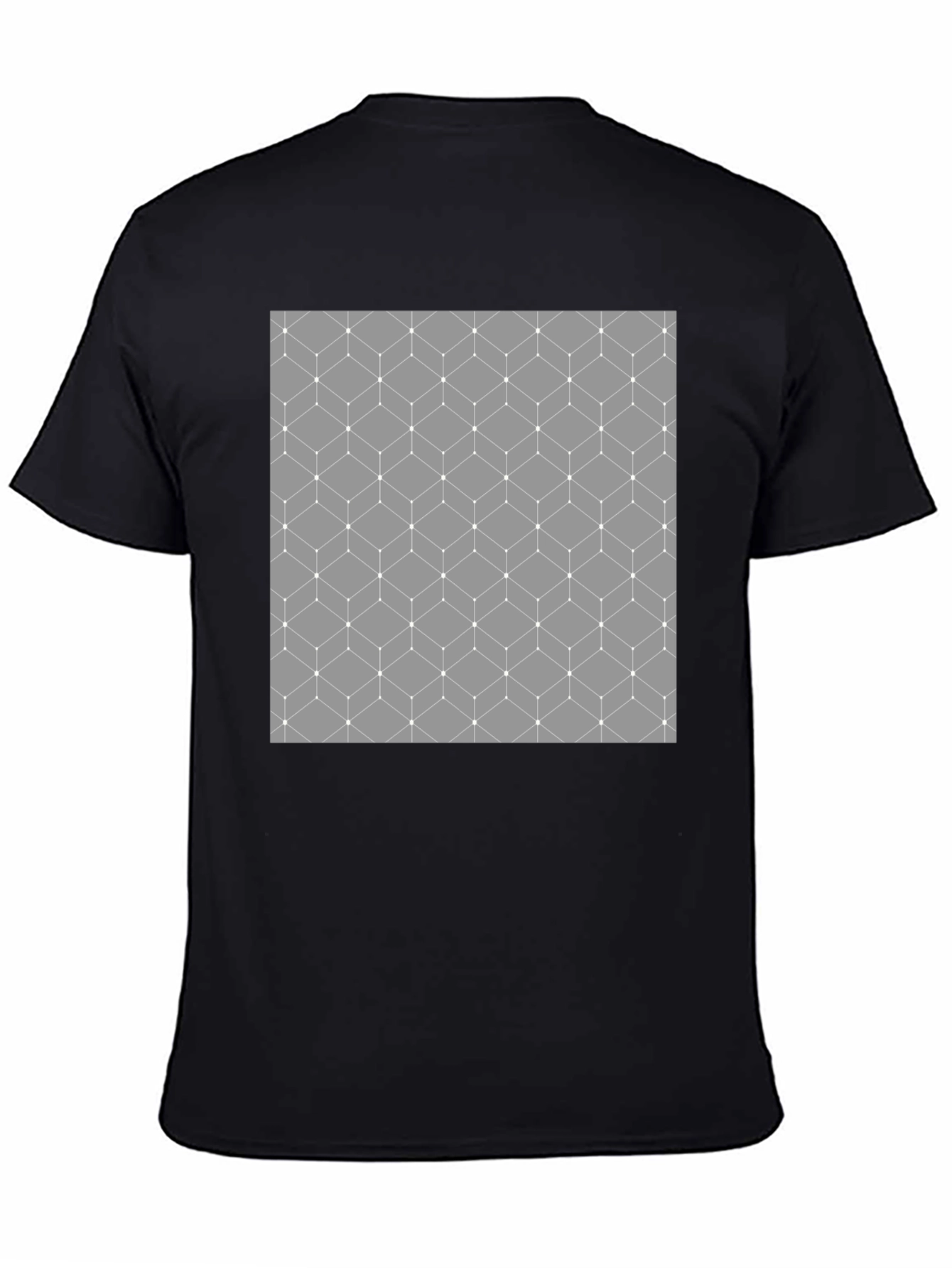 Geometric Cube Pattern Mens Tee - Modern Design