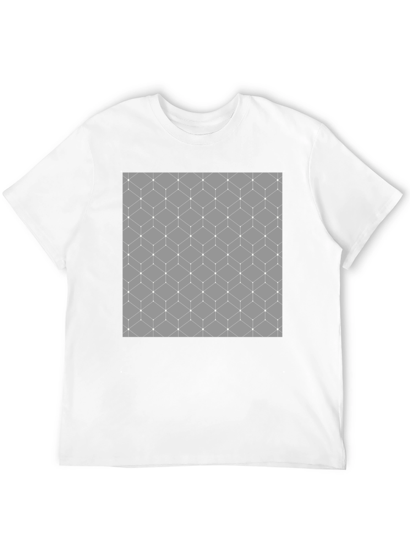 Geometric Cube Pattern Mens Tee - Modern Design