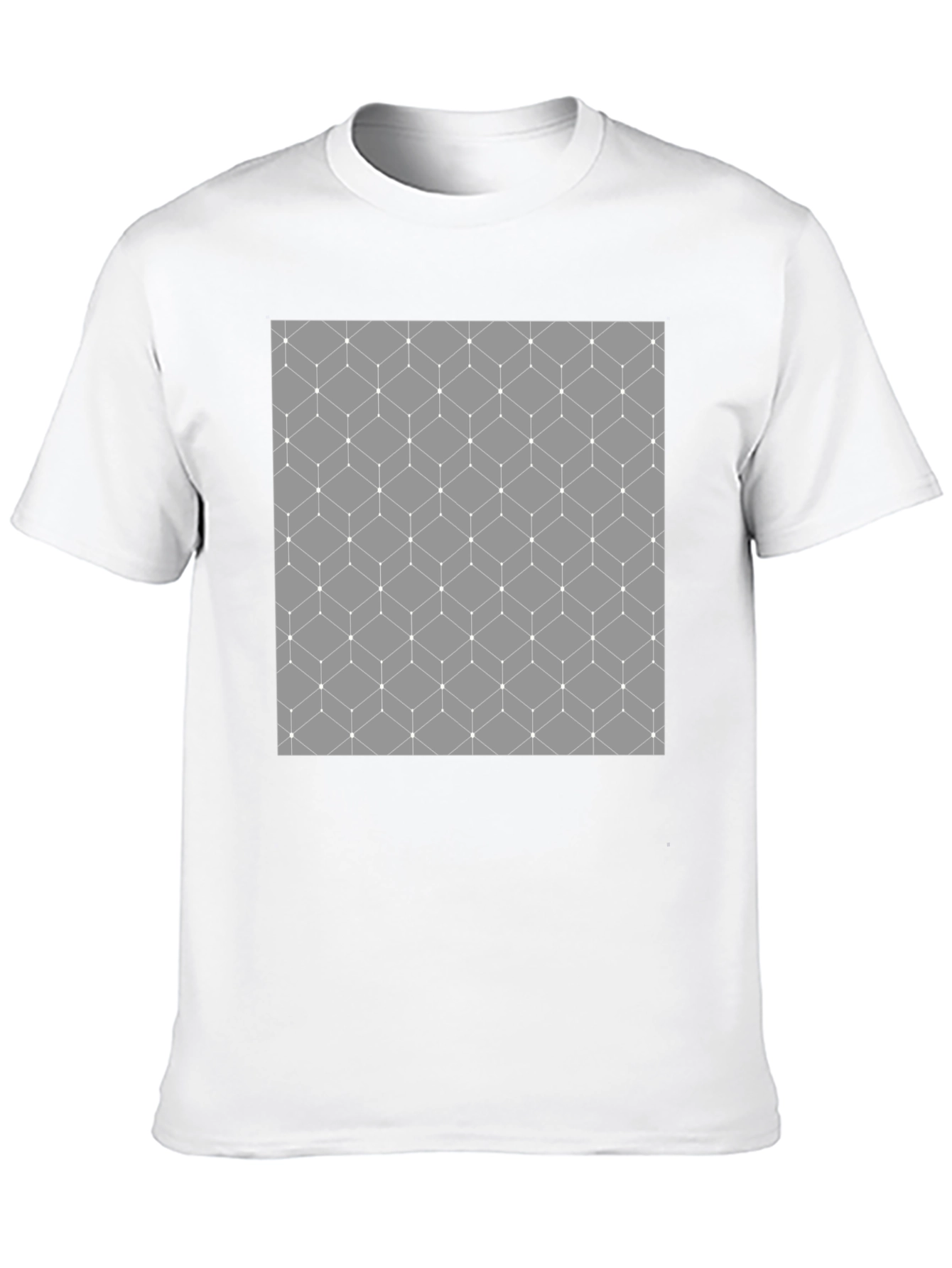 Geometric Cube Pattern Mens Tee - Modern Design