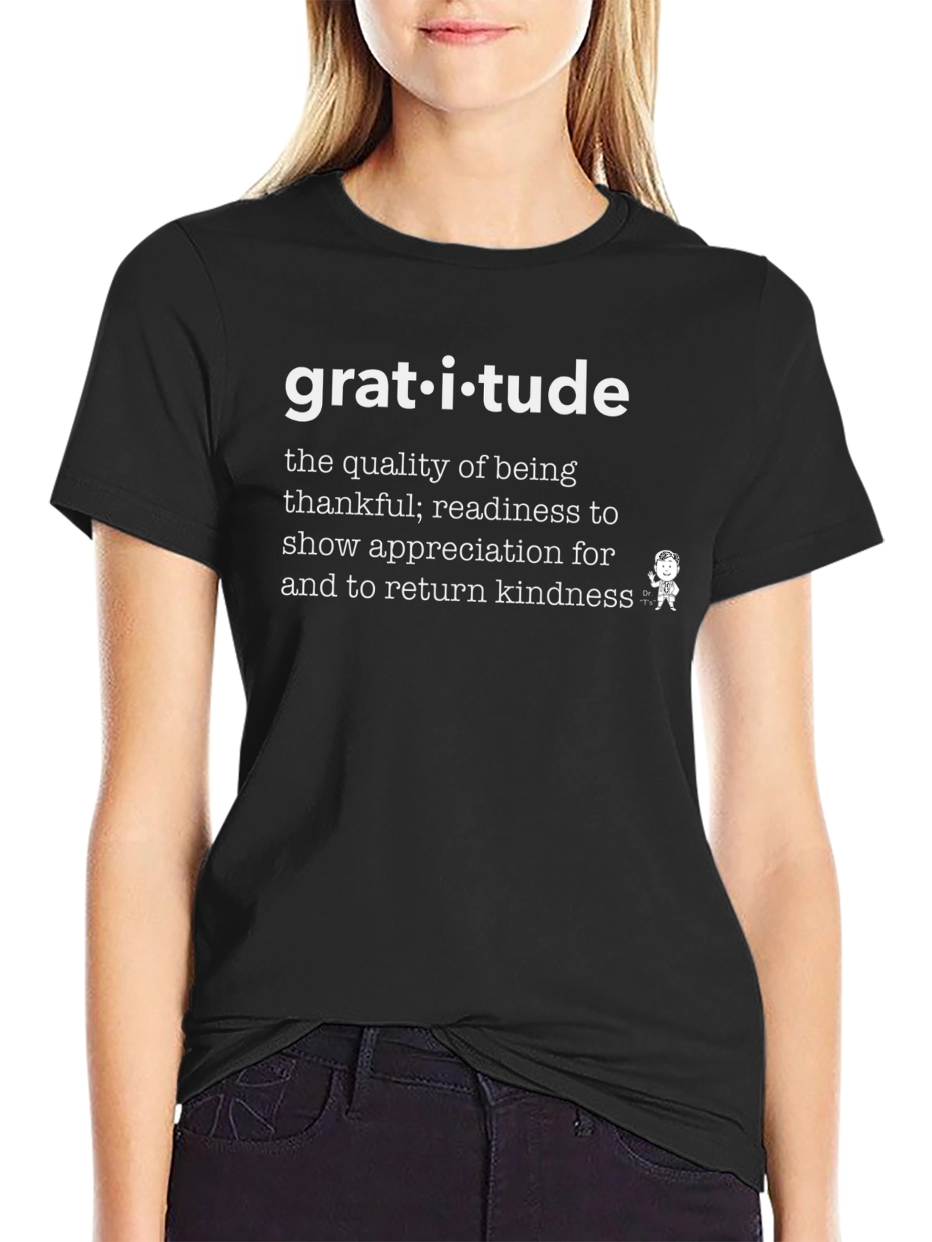 Gratitude Definition Graphic Tee - Black