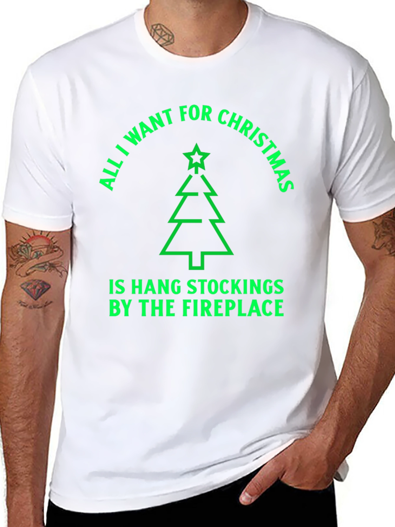 Christmas Tree Stockings T-Shirt