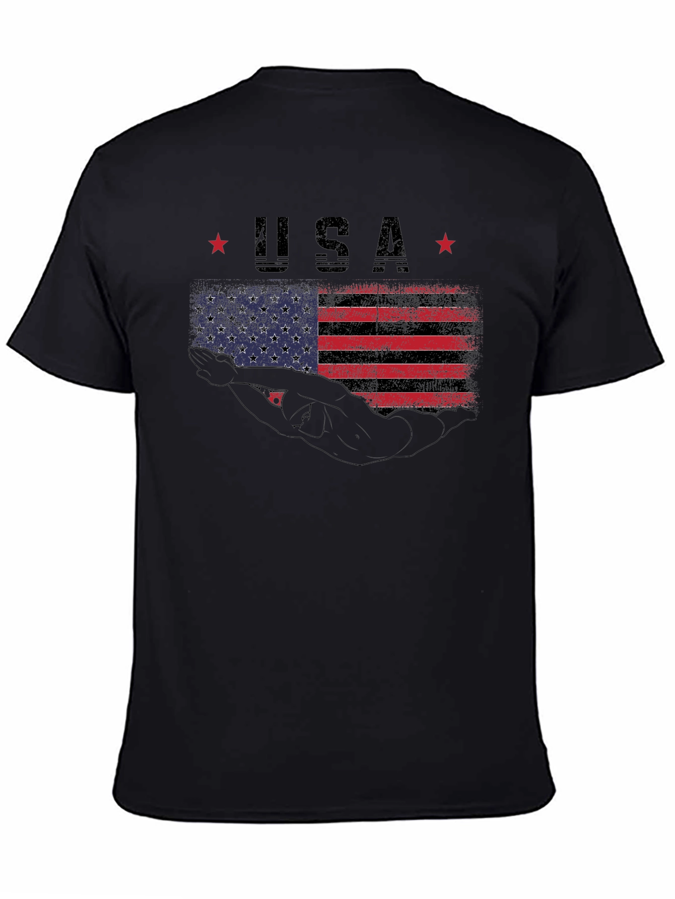 USA Swimmer Graphic T-Shirt - Patriotic Pride