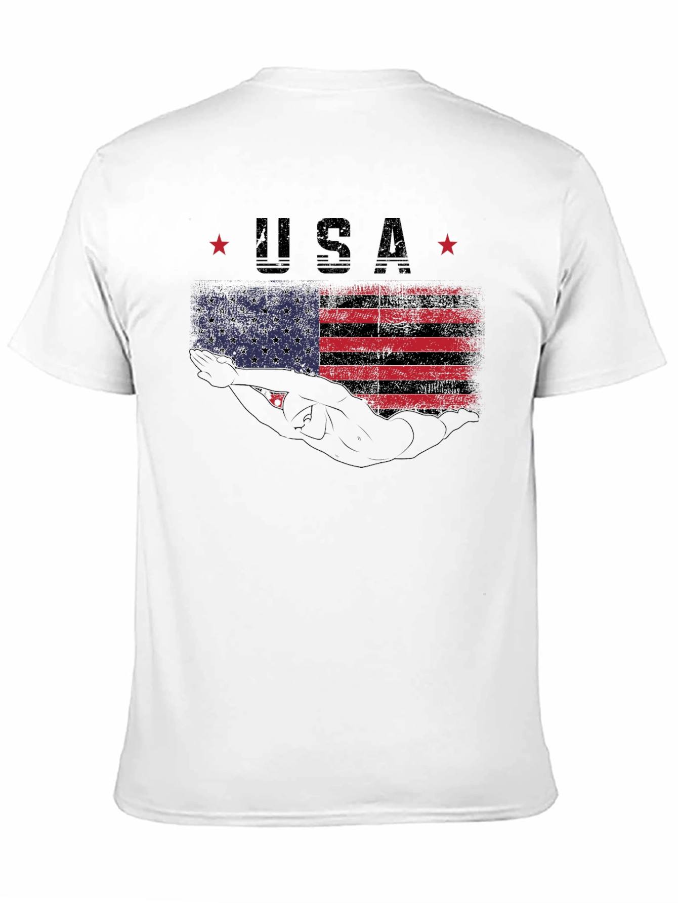 USA Swimmer Graphic T-Shirt - Patriotic Pride