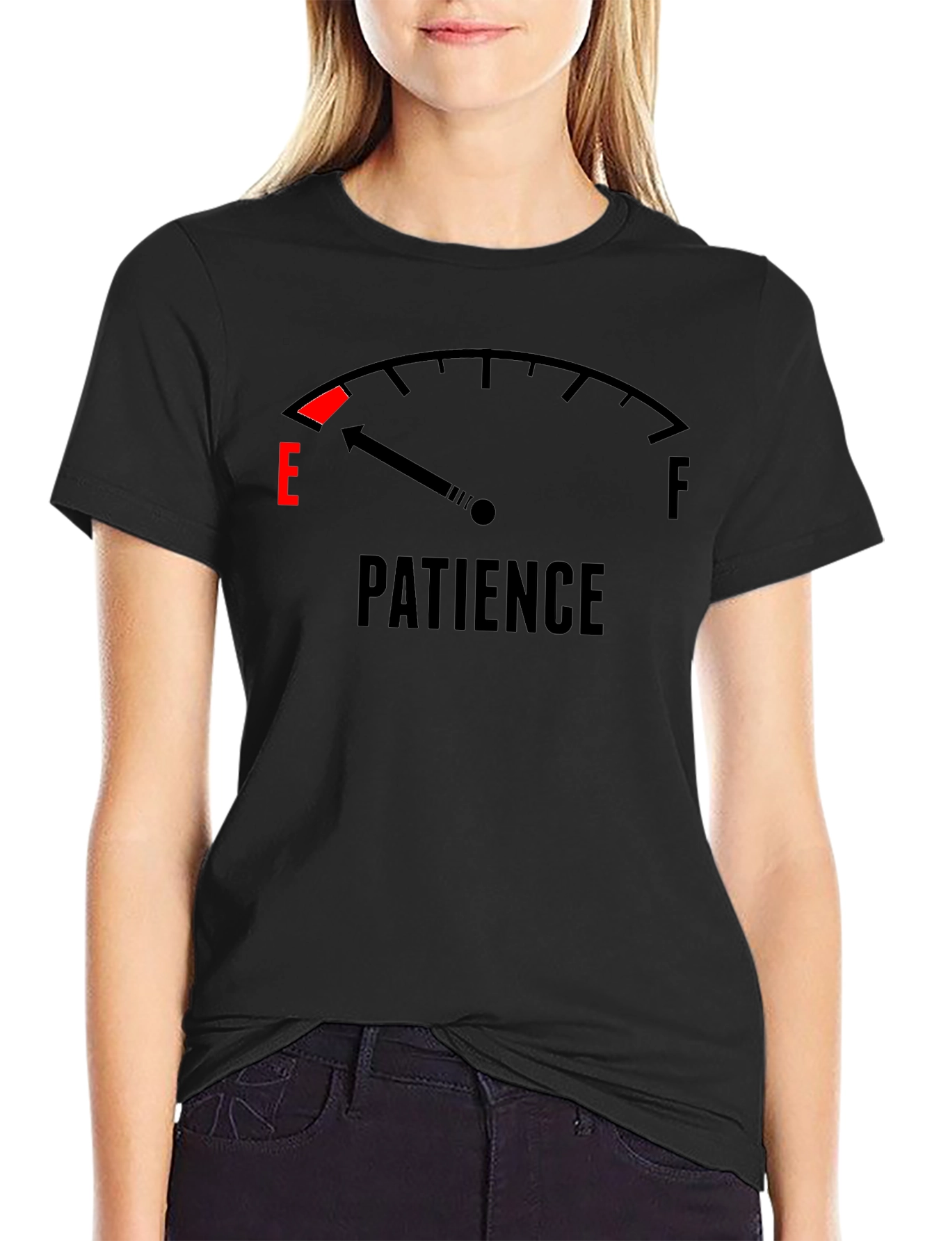 Low Patience Black T-Shirt - Funny Graphic Tee
