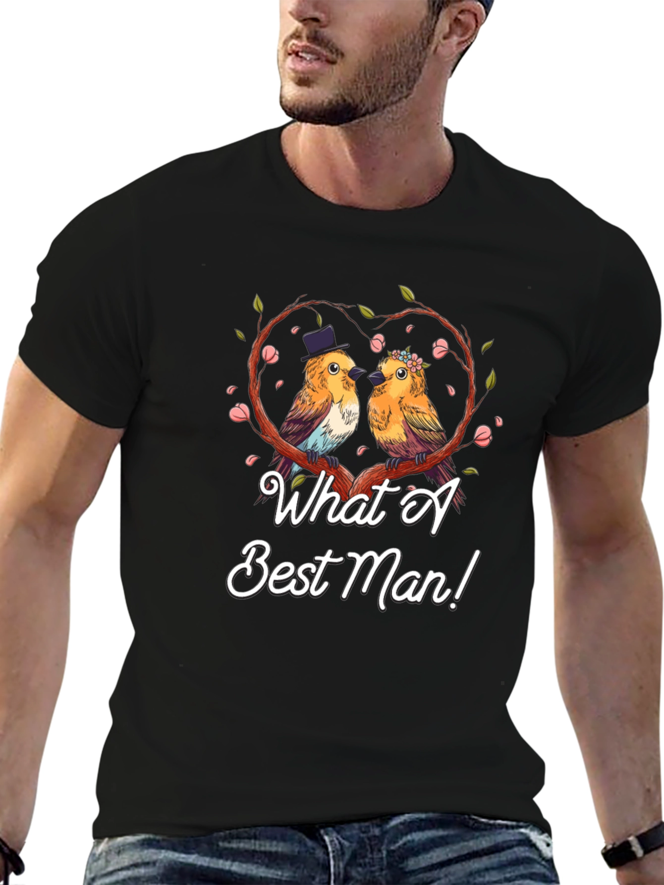 What A Best Man T-Shirt: Bird Wedding Design