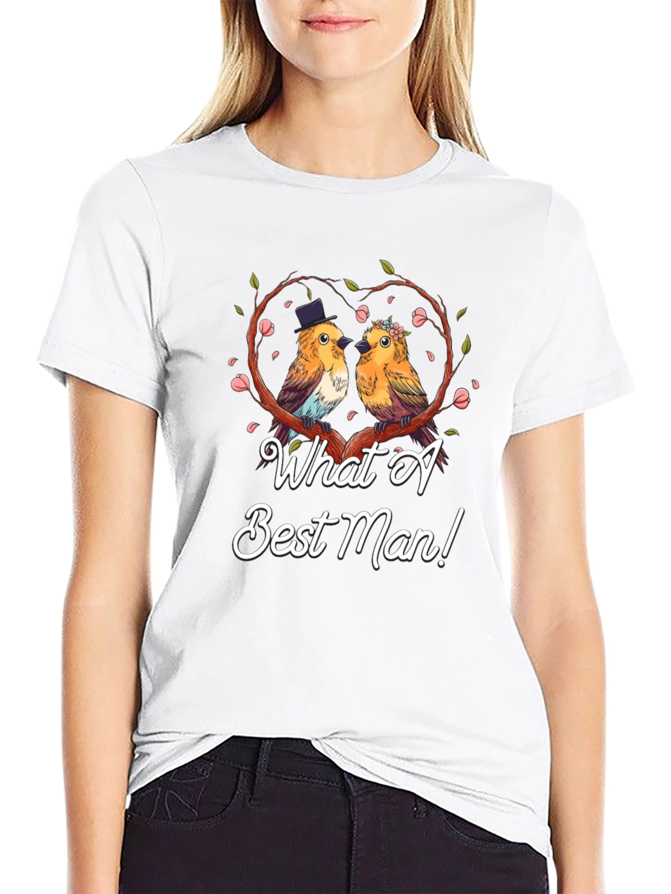 What A Best Man T-Shirt: Bird Wedding Design