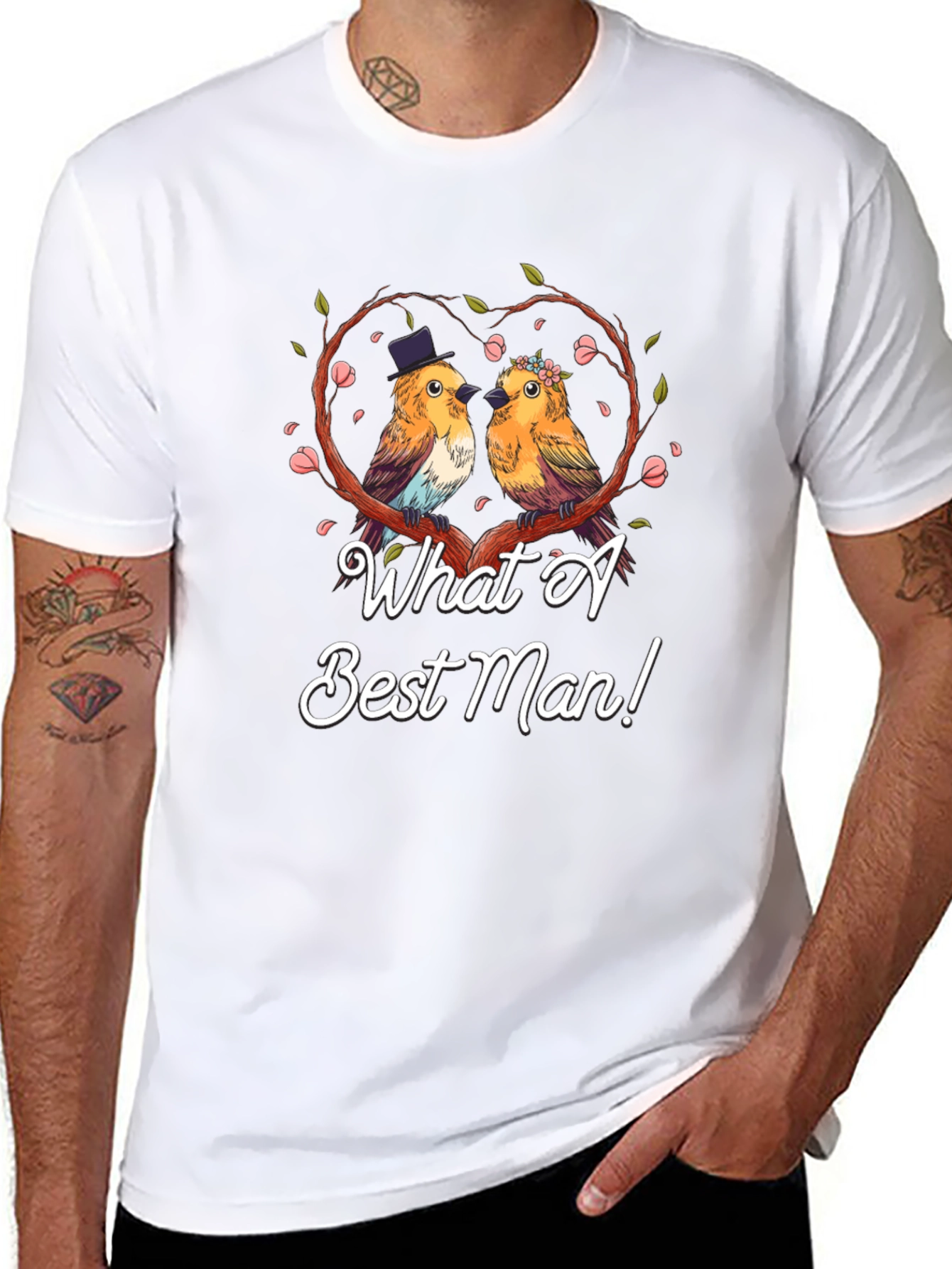 What A Best Man T-Shirt: Bird Wedding Design