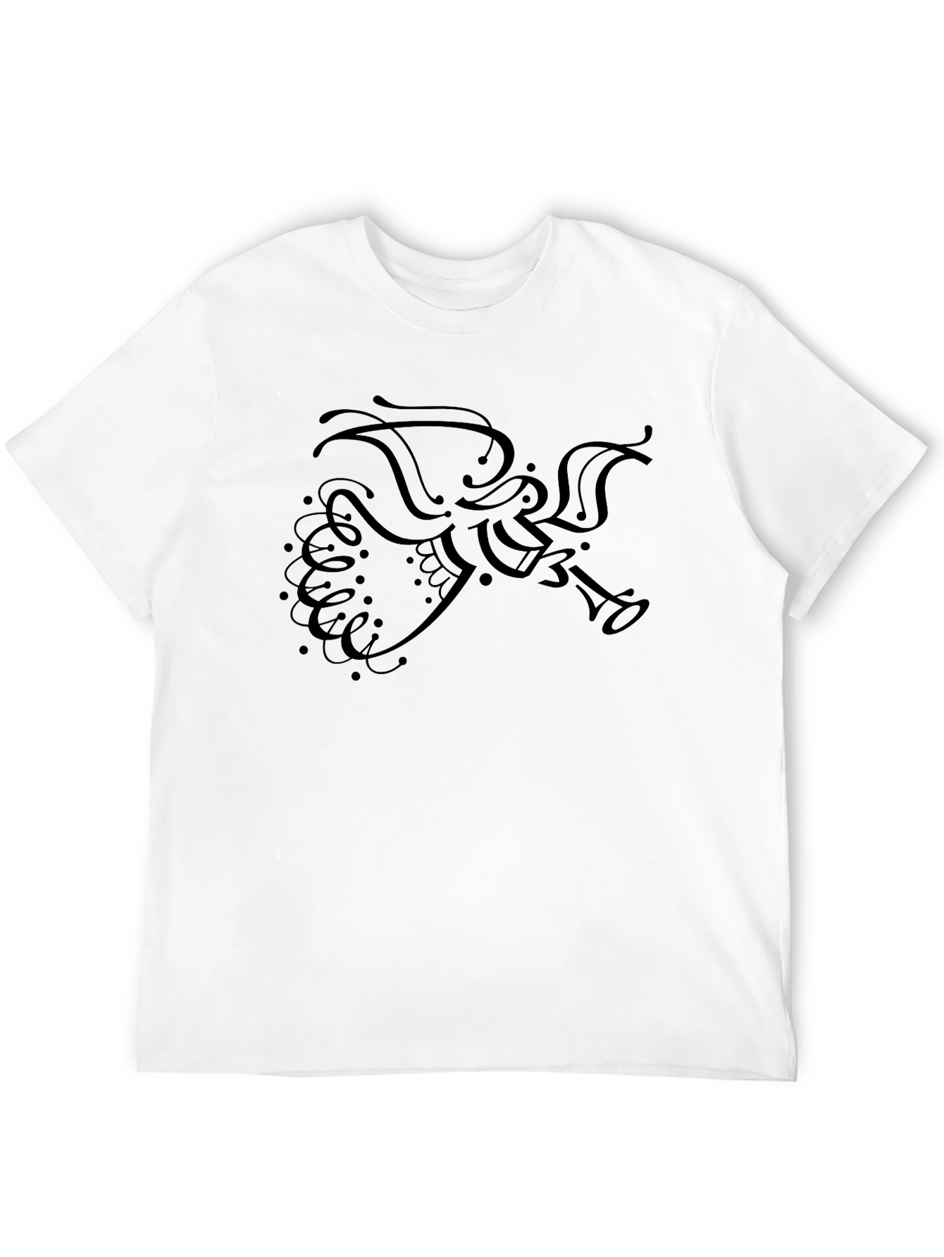 Stylish Black T-Shirt with Angel Design