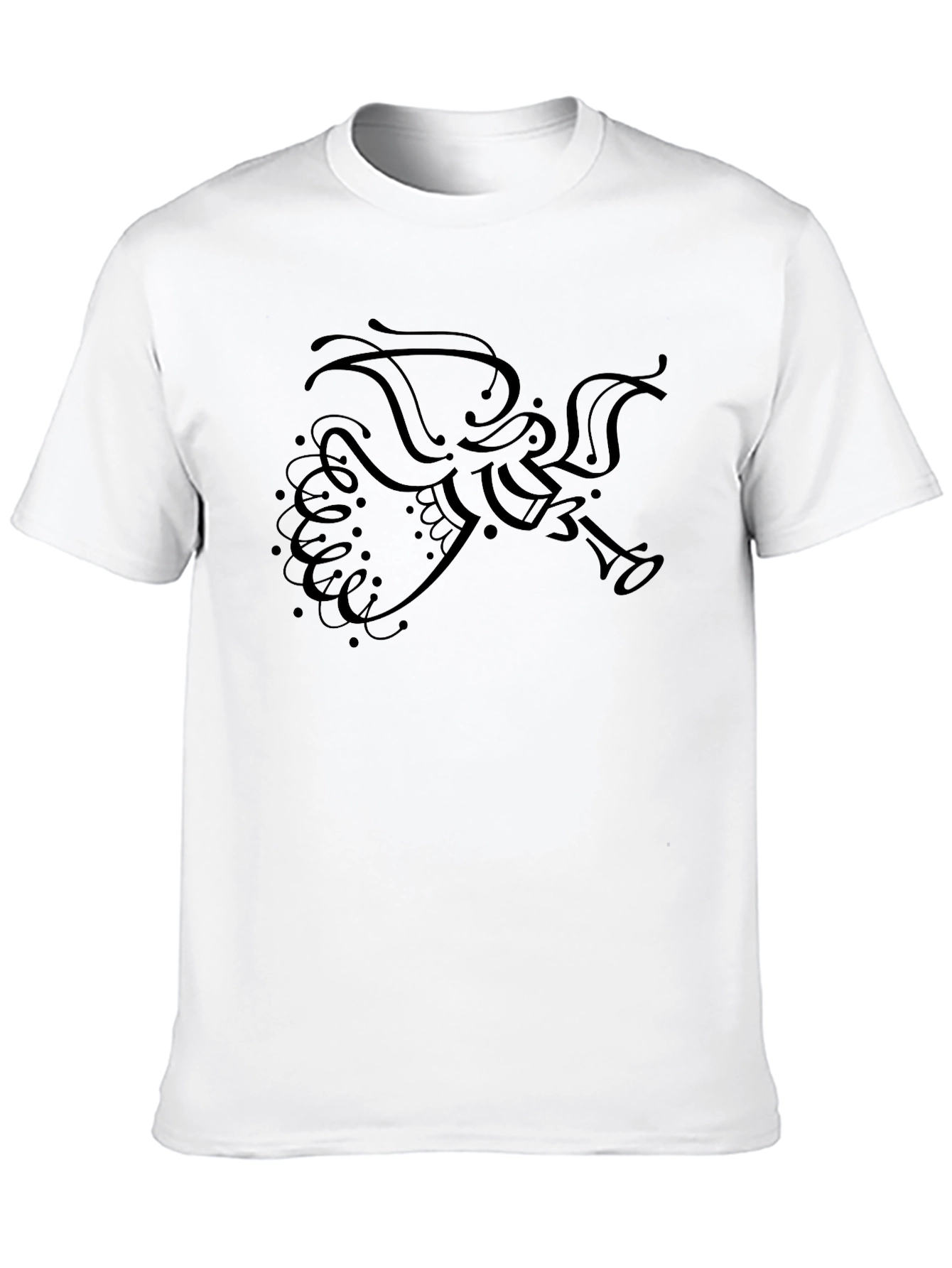 Stylish Black T-Shirt with Angel Design