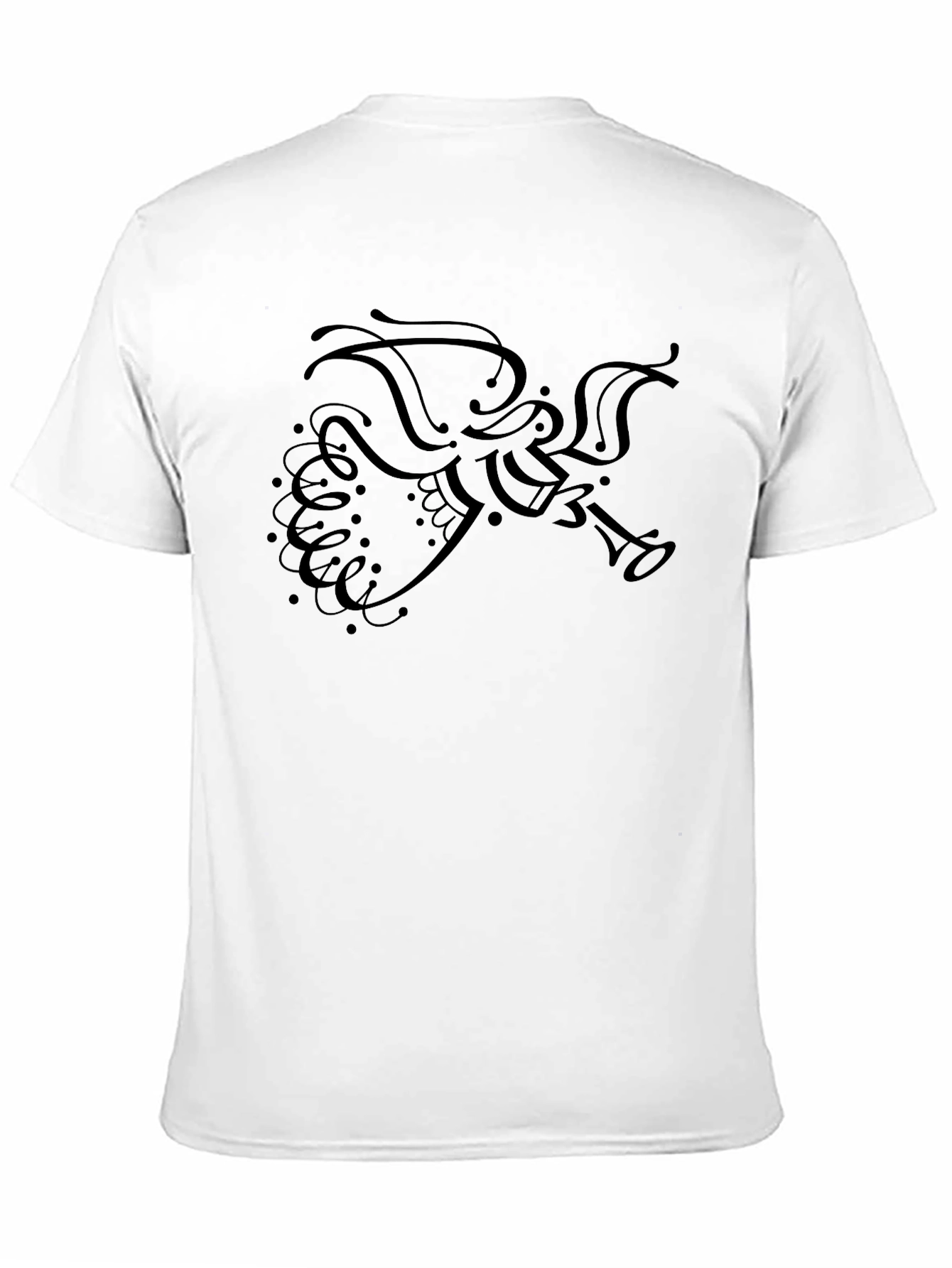 Stylish Black T-Shirt with Angel Design
