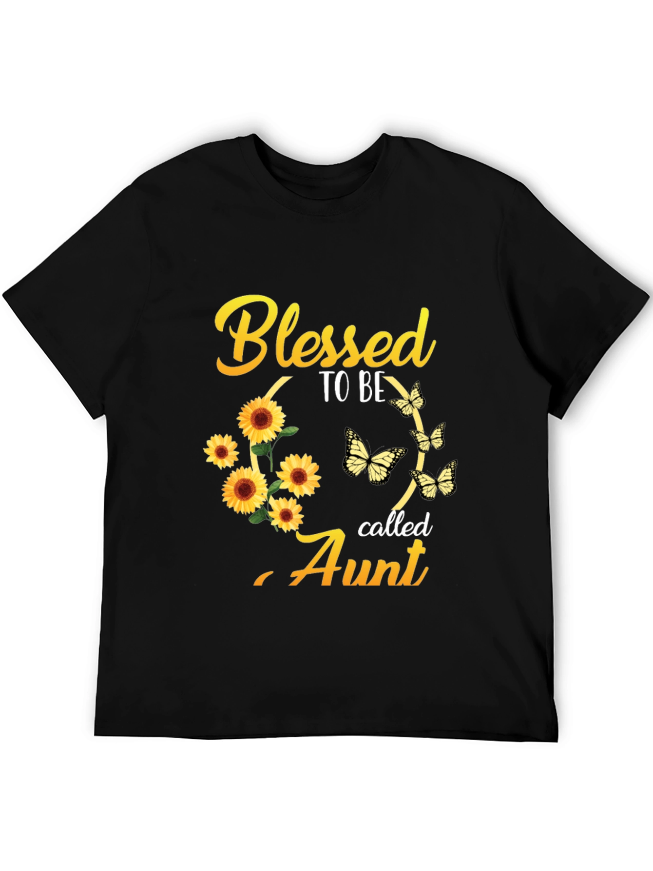 Blessed Aunt Sunflower Butterfly Graphic Tee