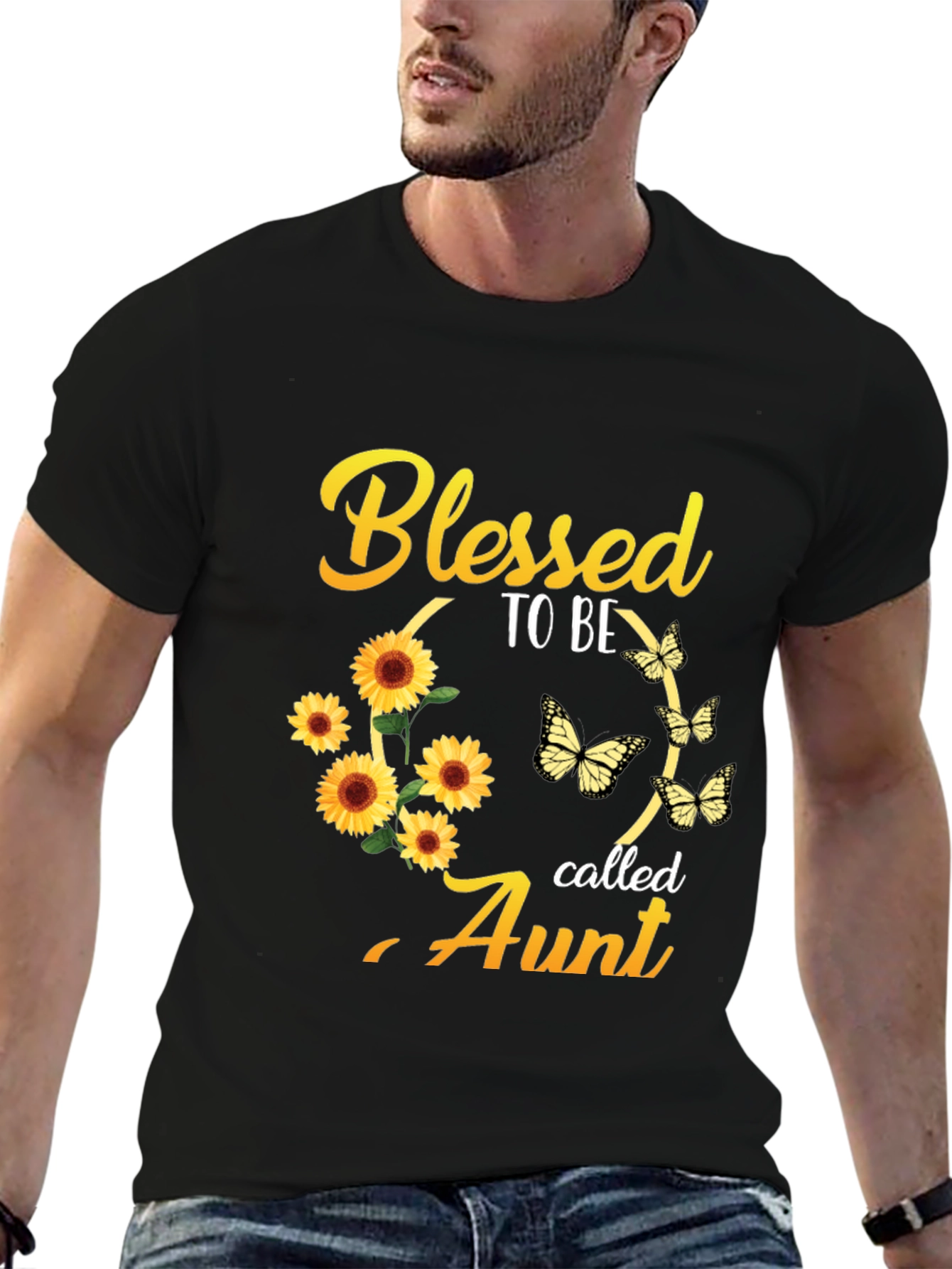 Blessed Aunt Sunflower Butterfly Graphic Tee