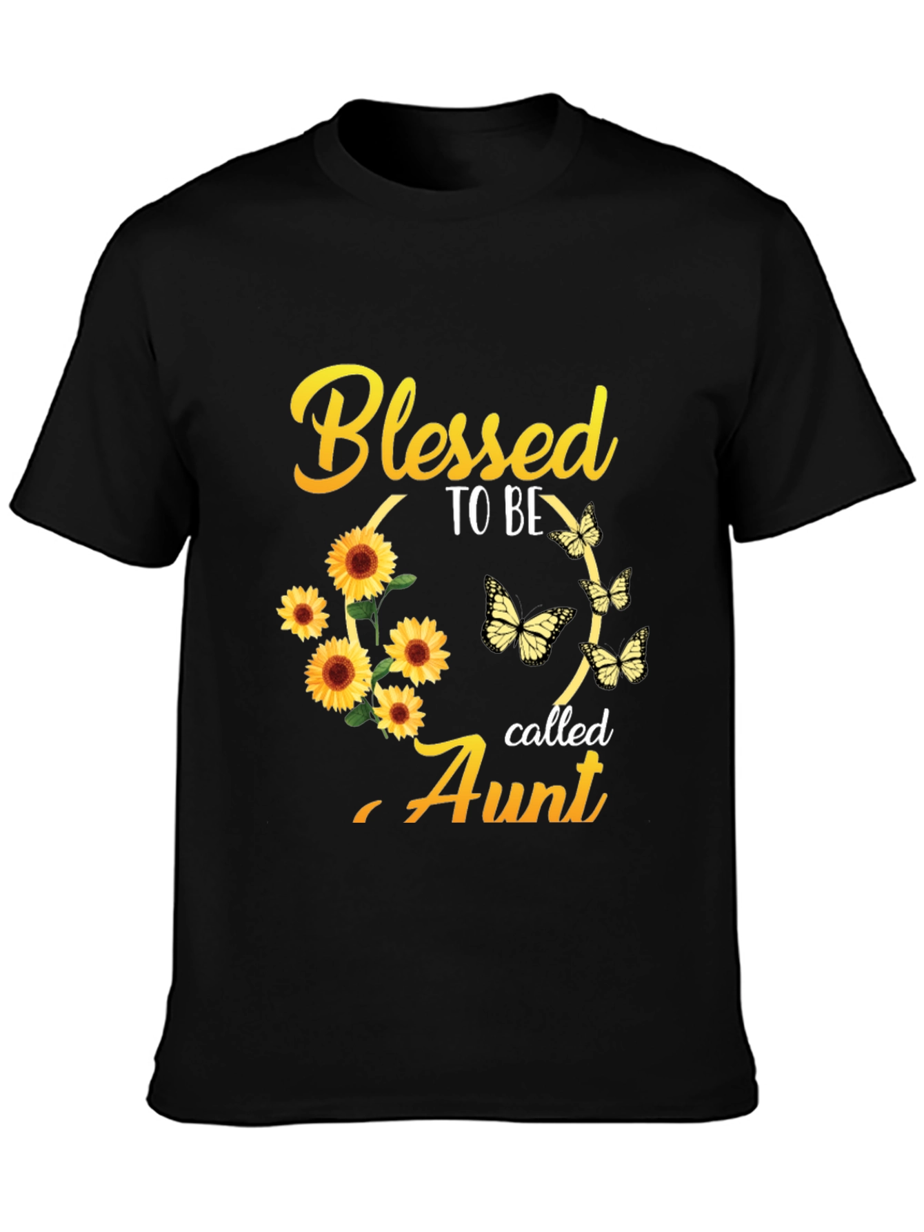 Blessed Aunt Sunflower Butterfly Graphic Tee
