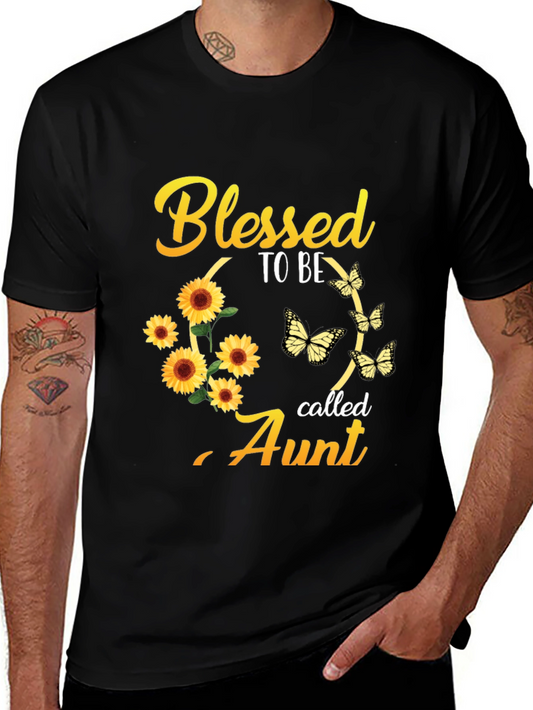Blessed Aunt Sunflower Butterfly Graphic Tee