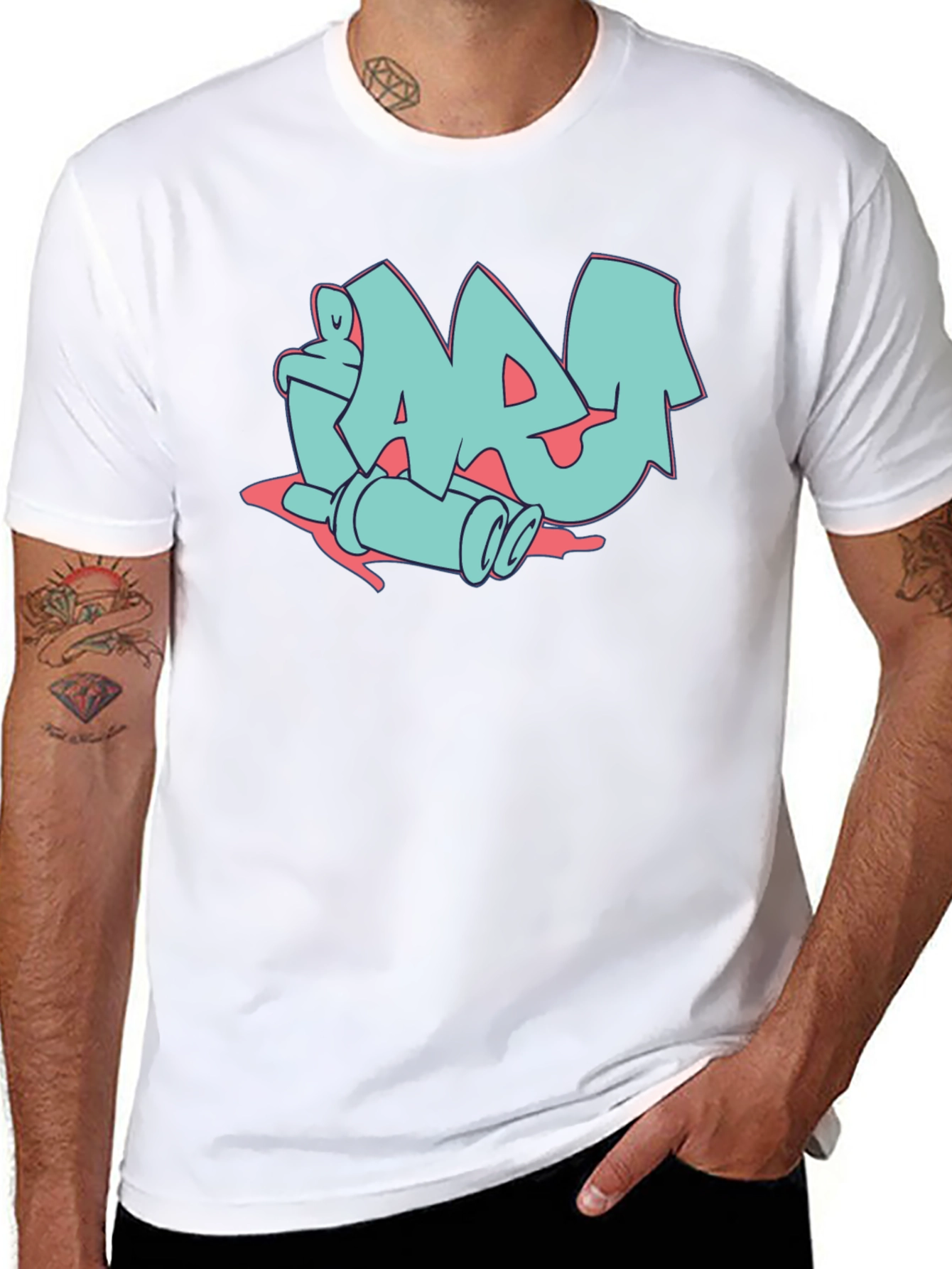 Graffiti Style Graphic Print Tee