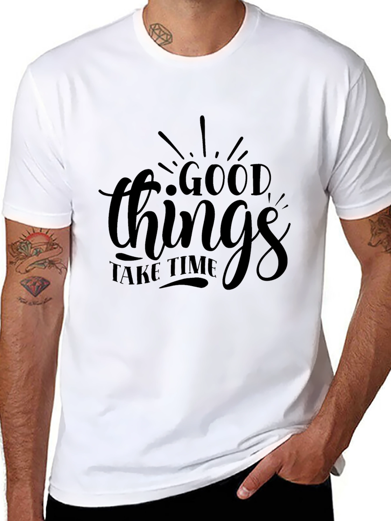 Good Things Take Time Black Graphic Tee