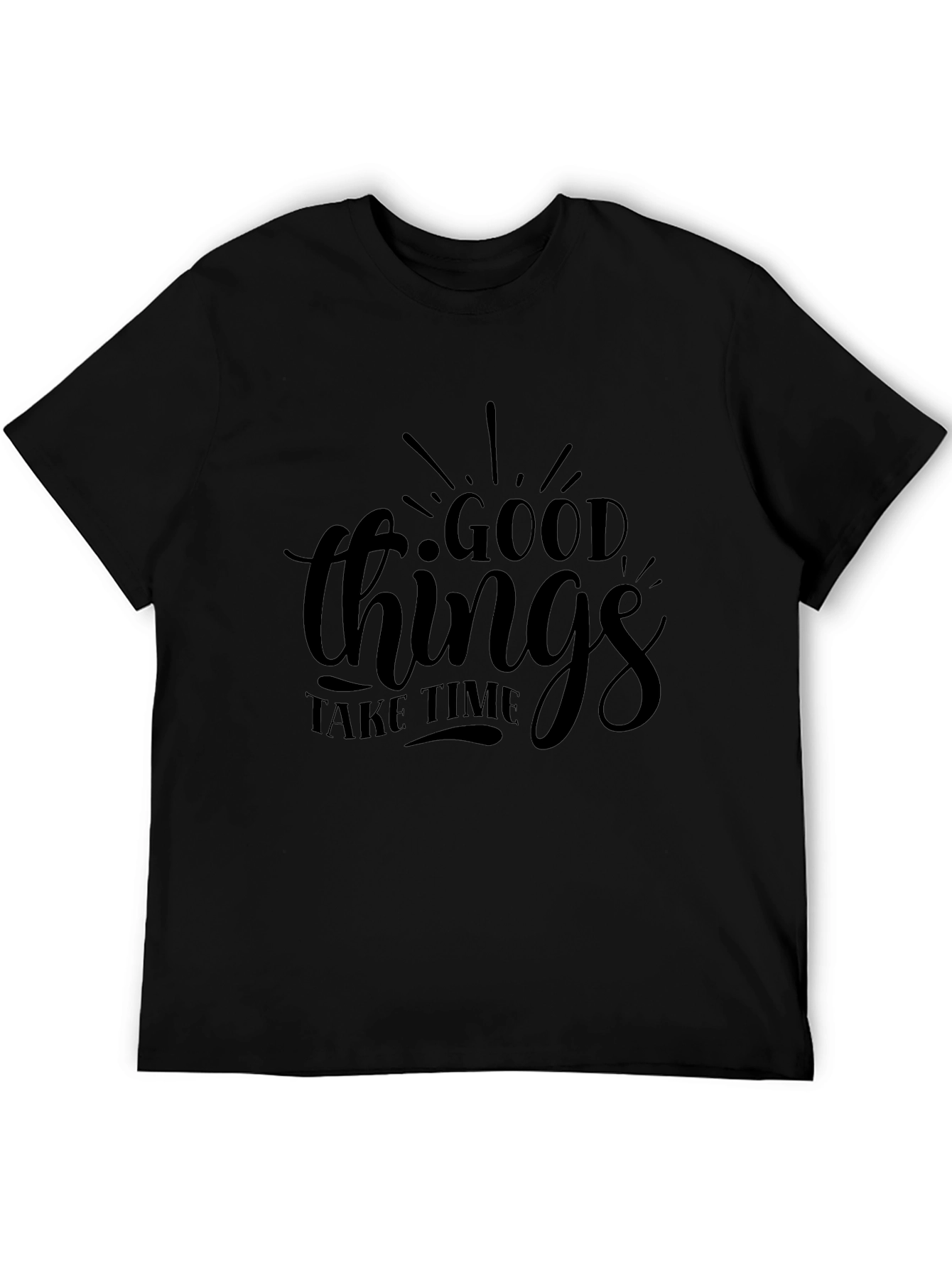 Good Things Take Time Black Graphic Tee