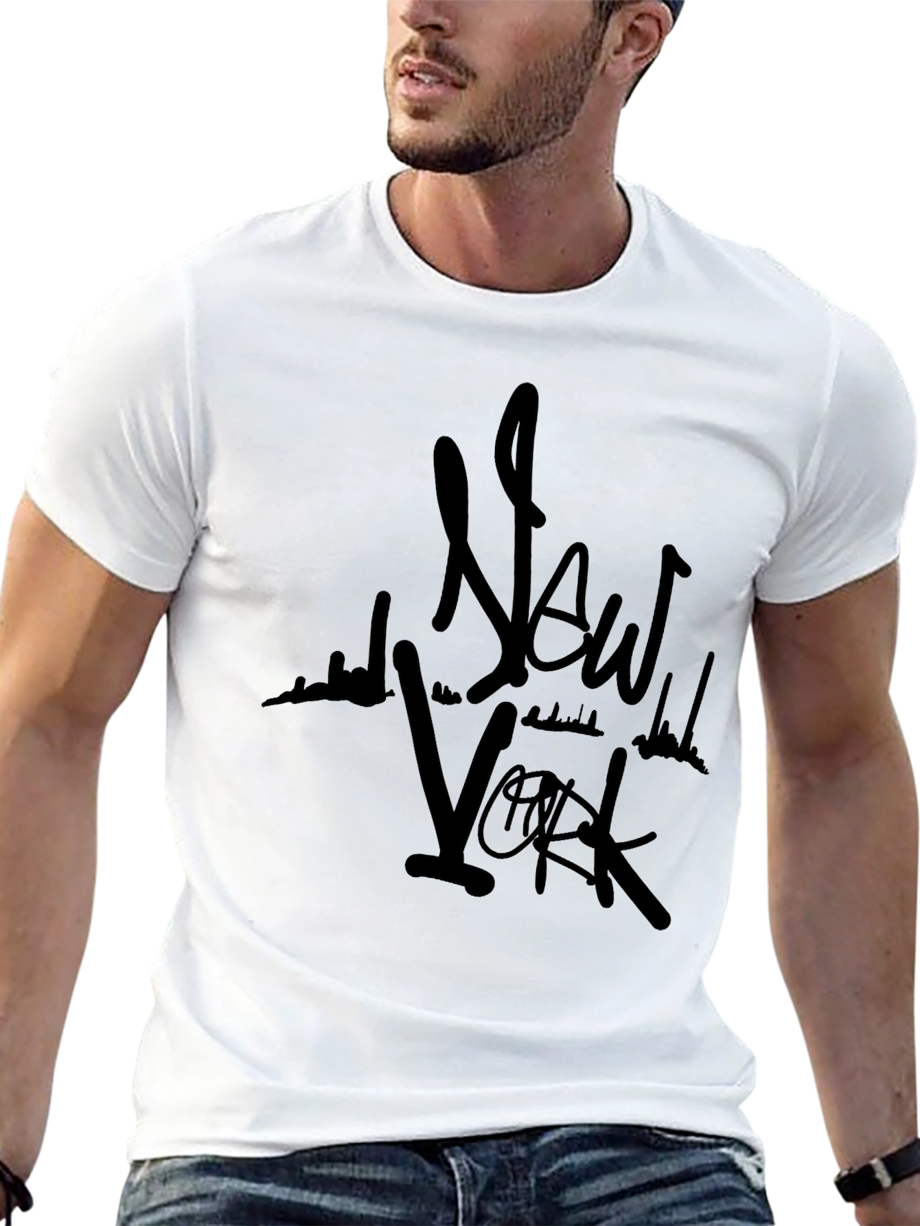 New York Graphic Print Crew Neck Tee