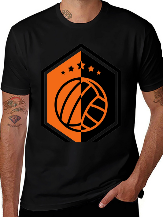 Volleyball Star Tee - Black Graphic T-Shirt