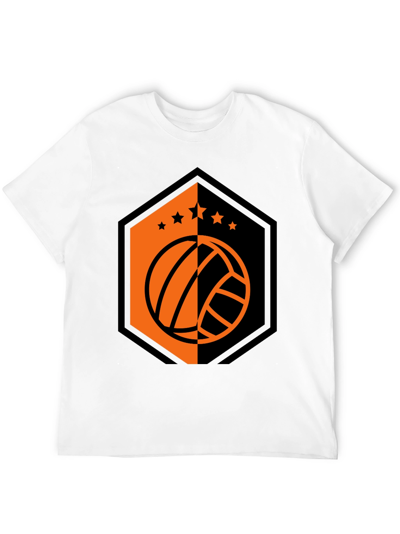 Volleyball Star Tee - Black Graphic T-Shirt