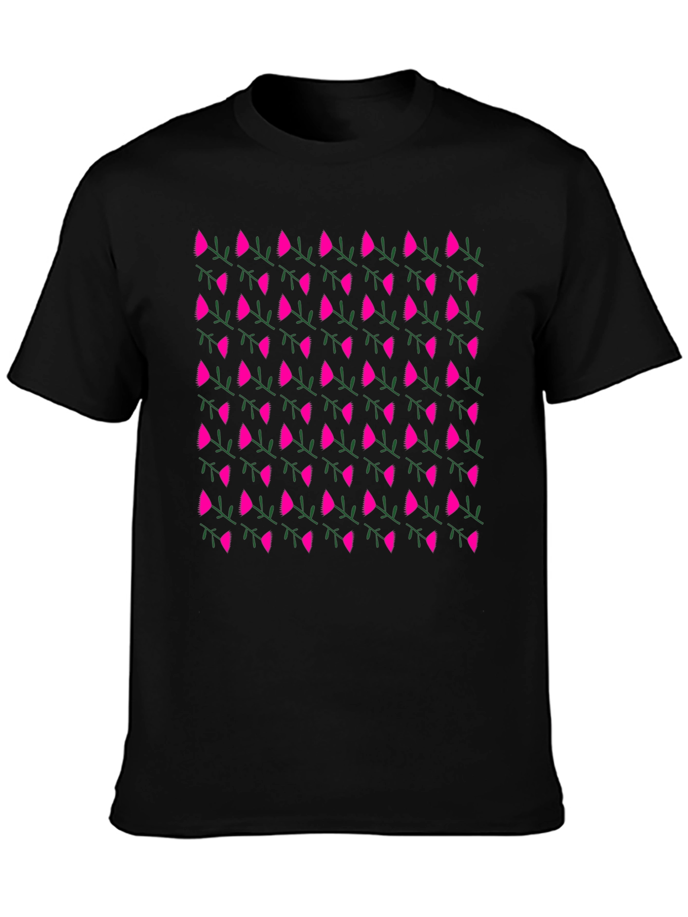 Floral Print Tee - Black