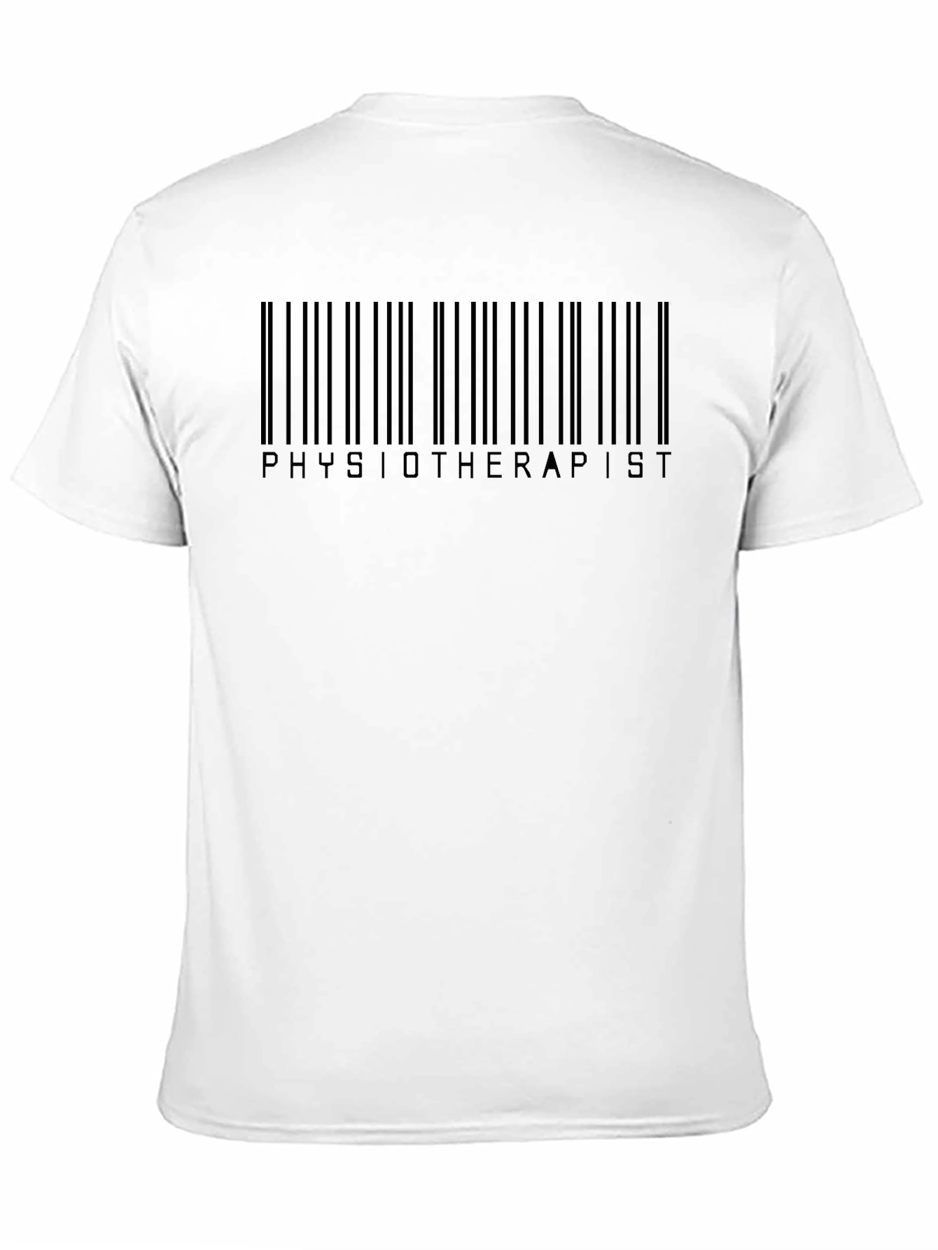 Physiotherapist Barcode T-Shirt - Black Cotton Blend