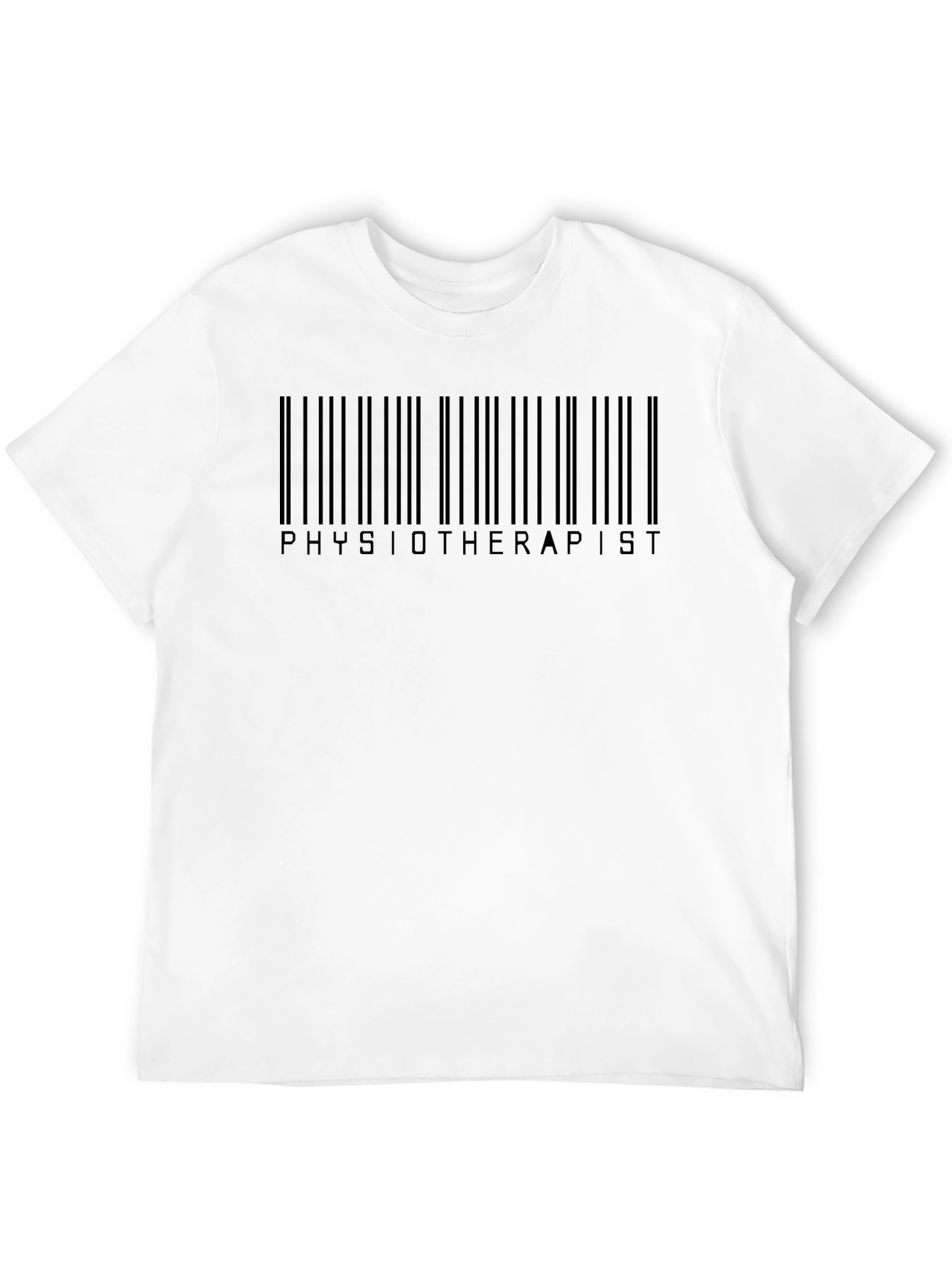 Physiotherapist Barcode T-Shirt - Black Cotton Blend