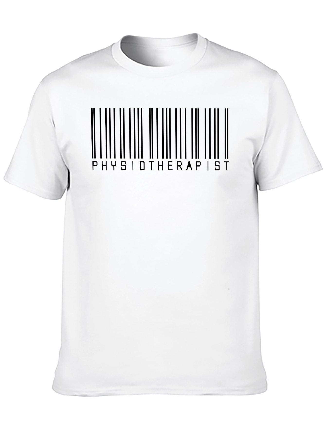 Physiotherapist Barcode T-Shirt - Black Cotton Blend