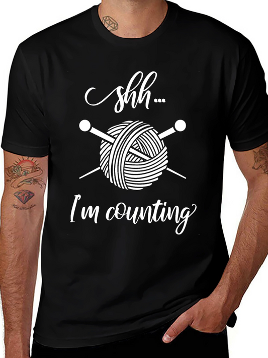 Knitting Humor Tee - Shh Im Counting Knit T-Shirt