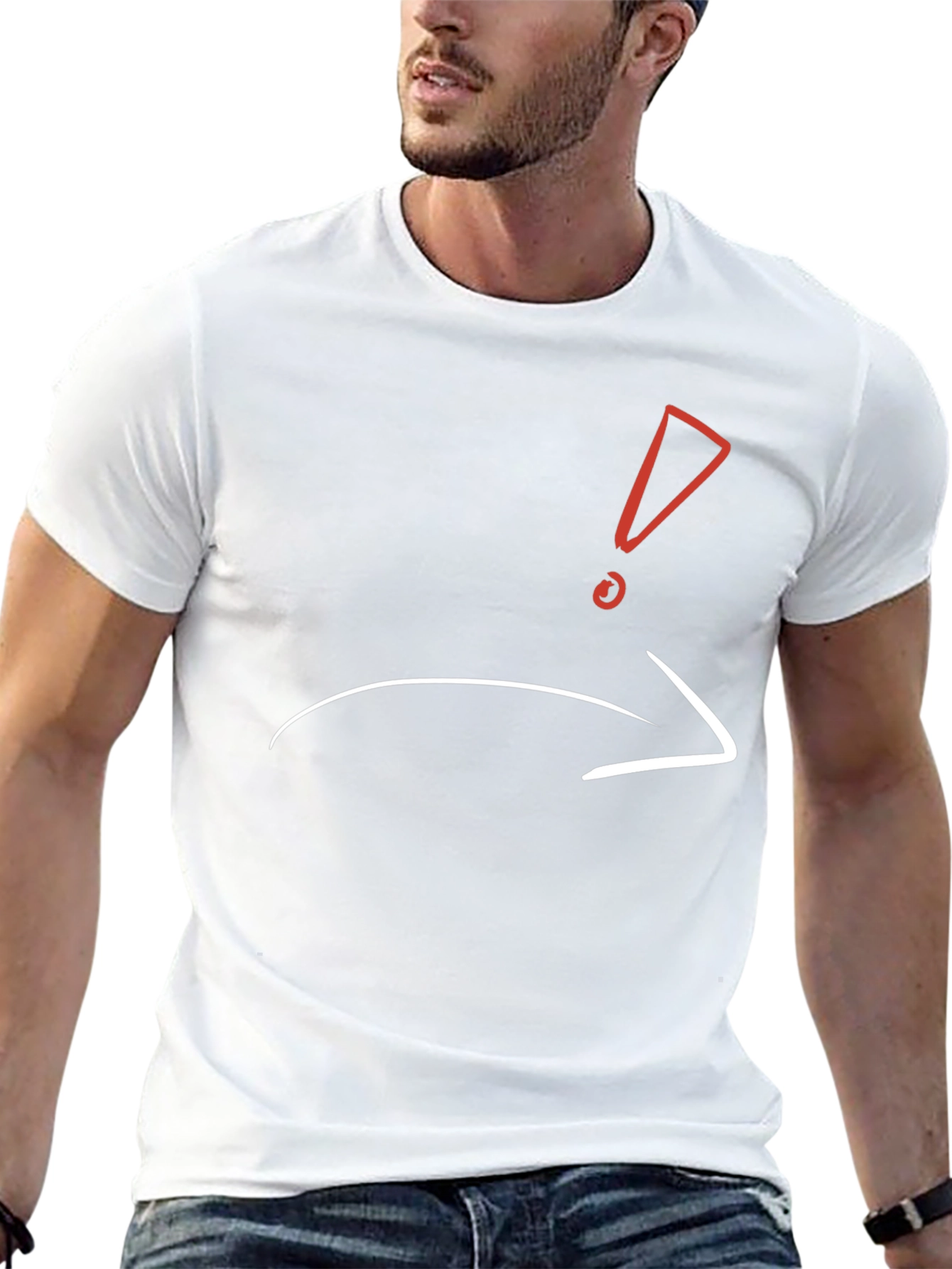 Mens Black T-shirt with Graphic Design