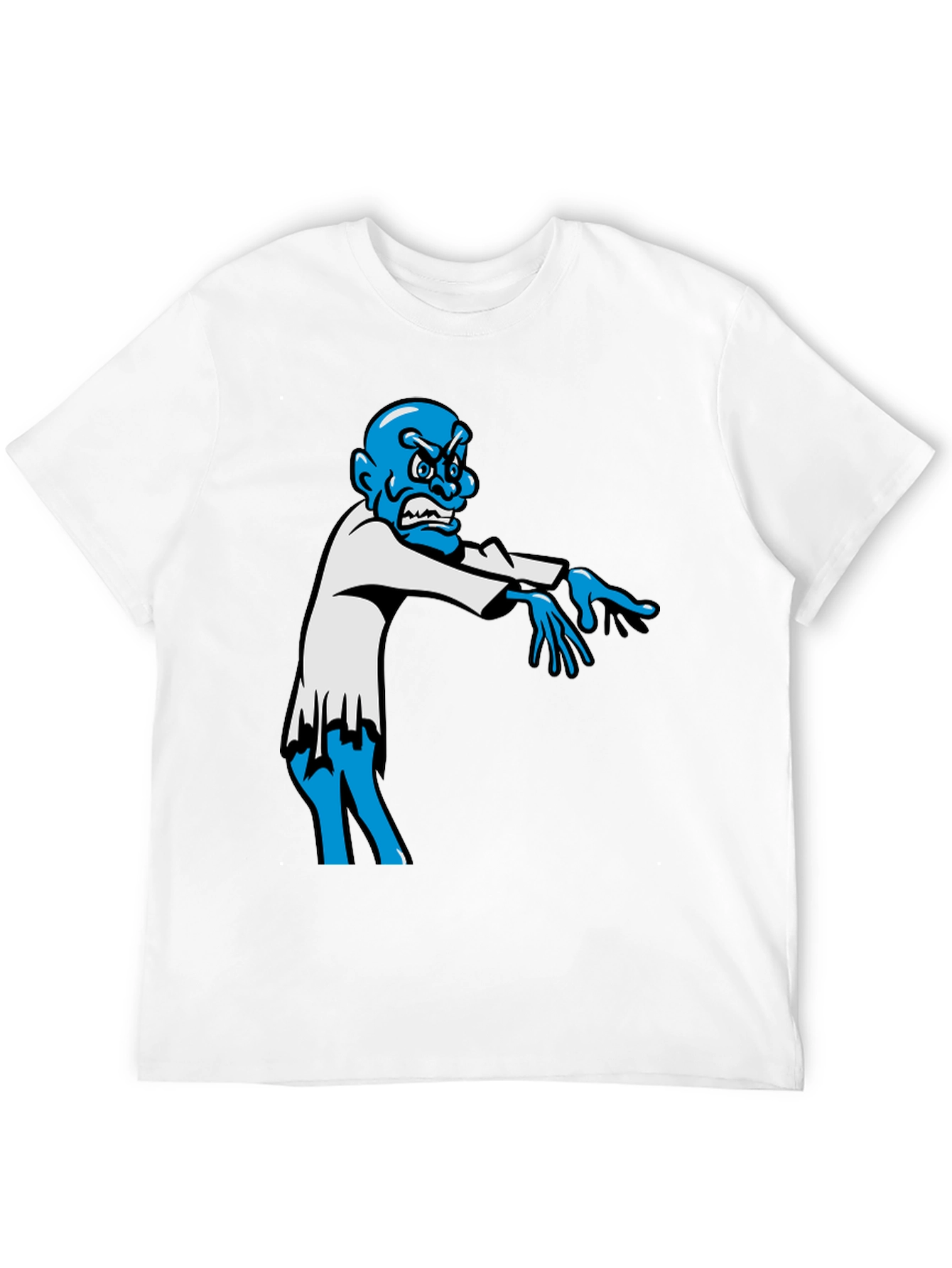 Zombie Graphic T-Shirt - Blue Character on Black Tee