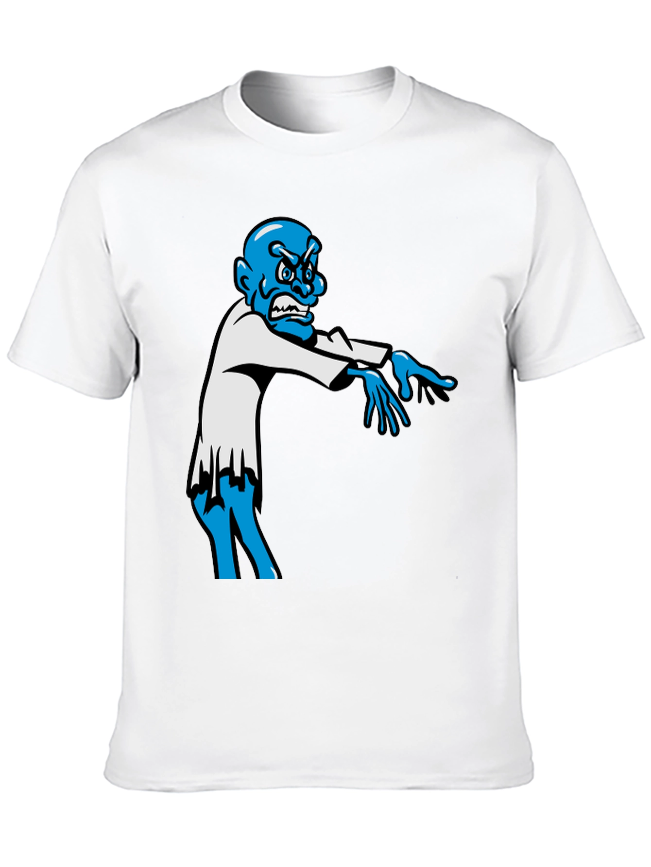 Zombie Graphic T-Shirt - Blue Character on Black Tee