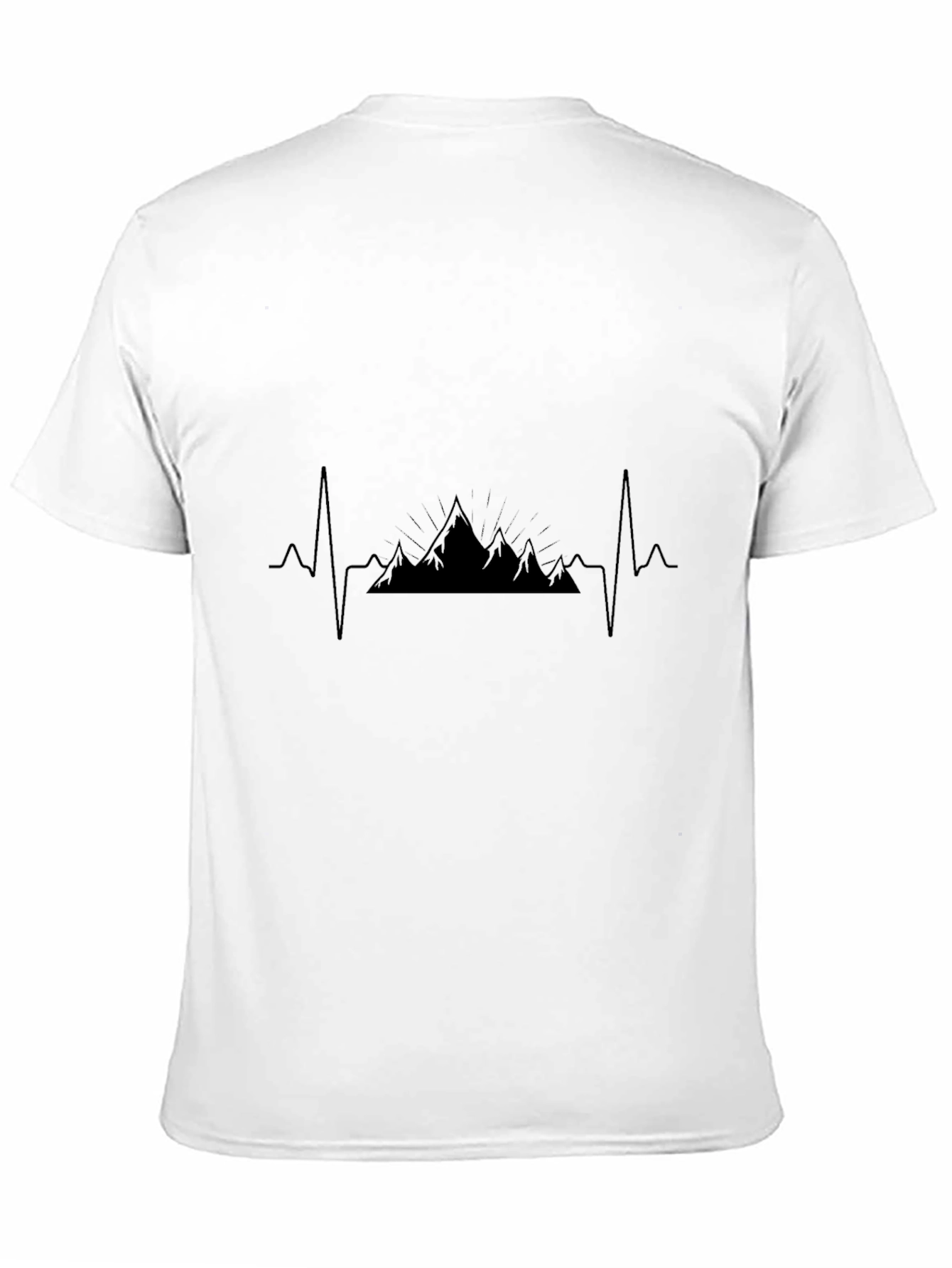 Heartbeat Mountain Black T-Shirt