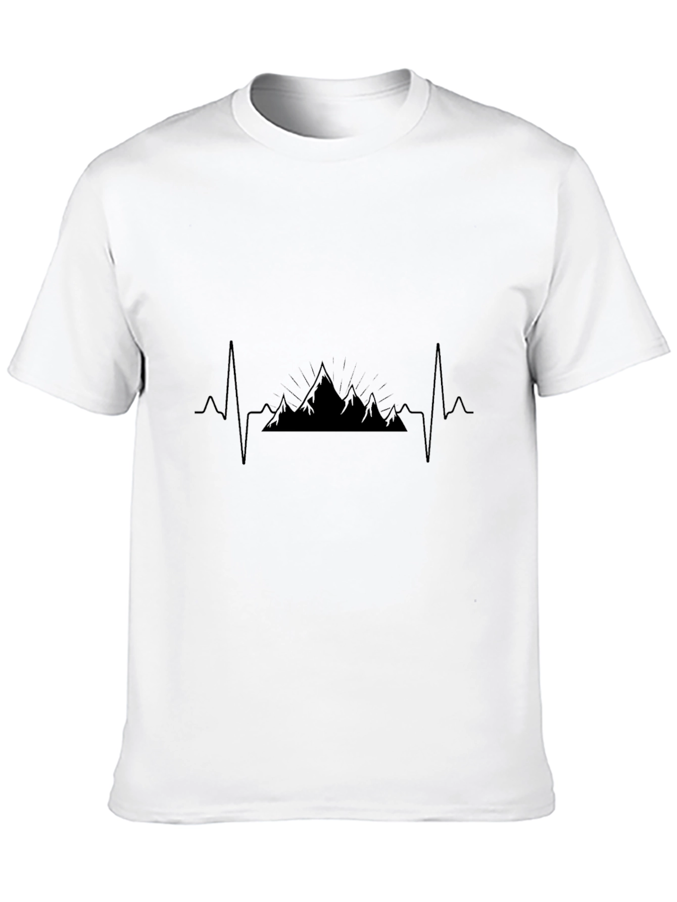 Heartbeat Mountain Black T-Shirt