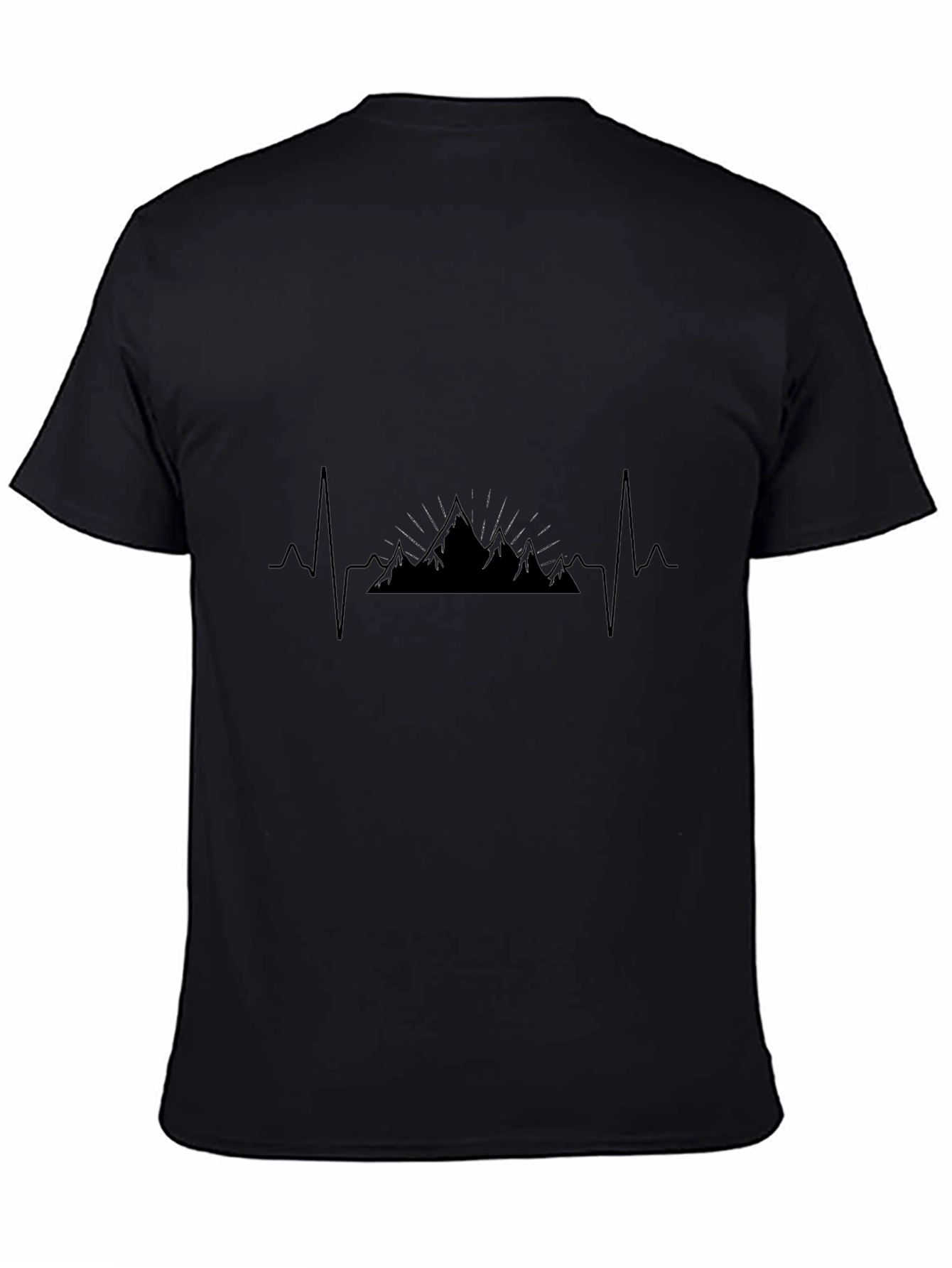 Heartbeat Mountain Black T-Shirt