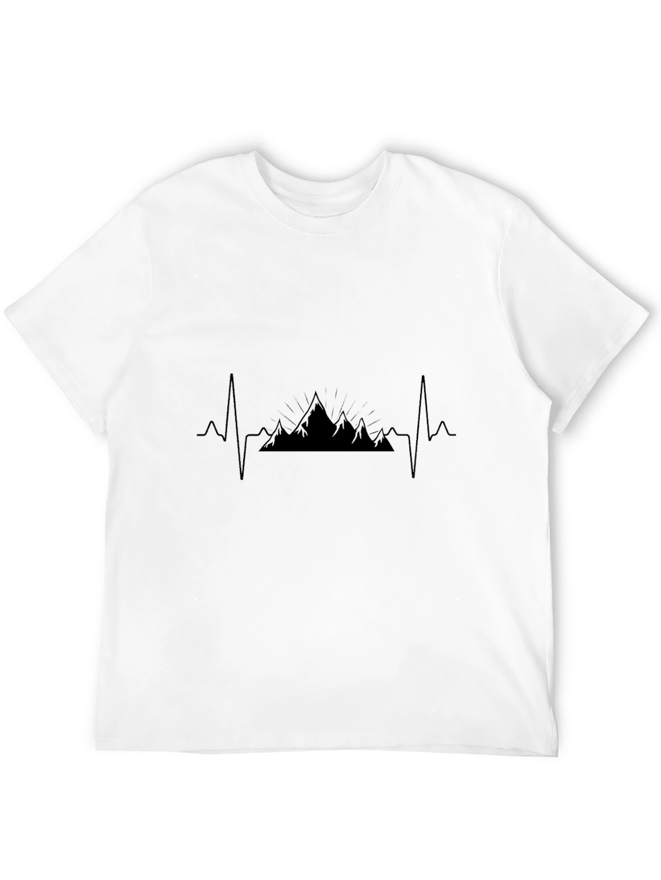 Heartbeat Mountain Black T-Shirt