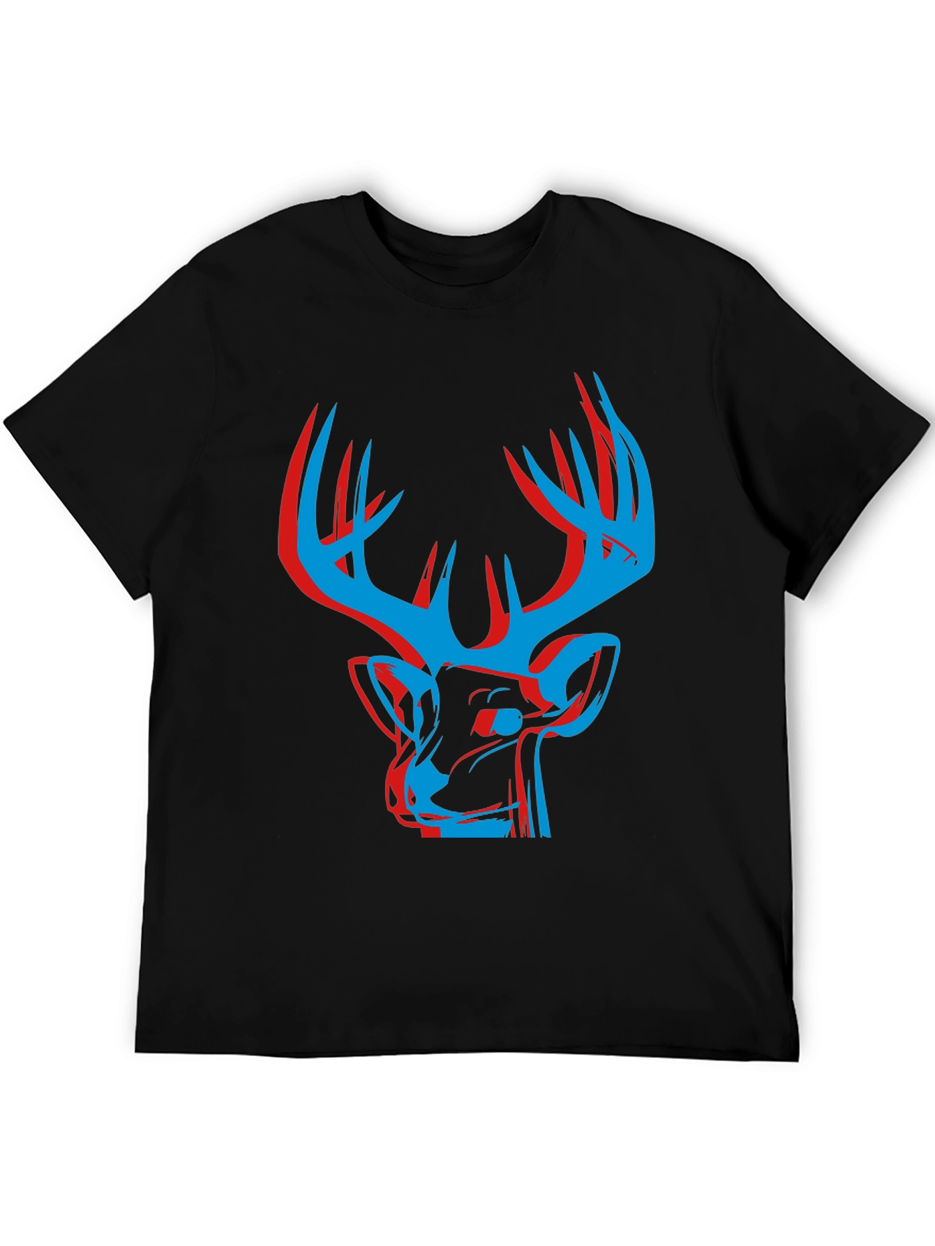 Modern Deer Graphic Tee - Black