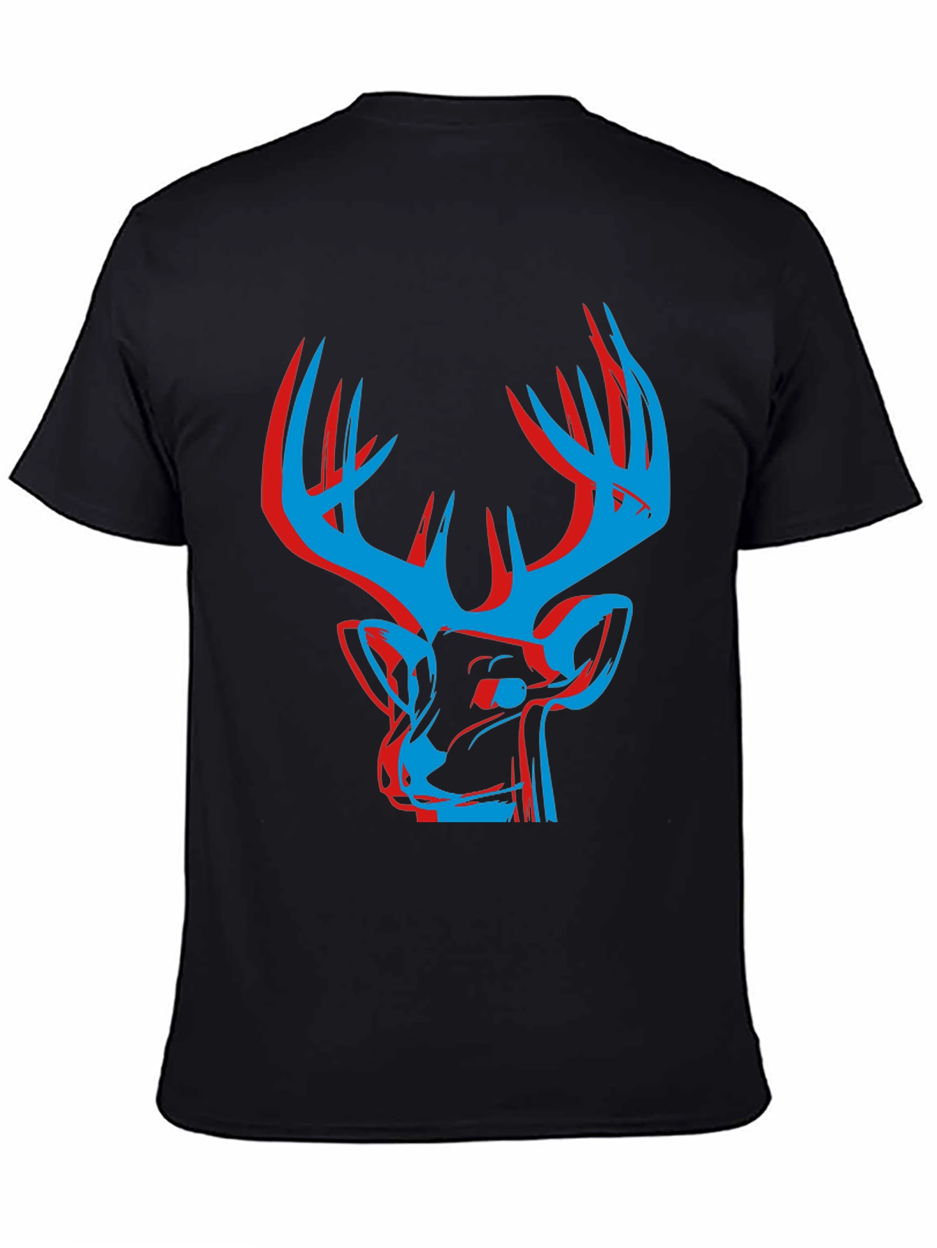 Modern Deer Graphic Tee - Black