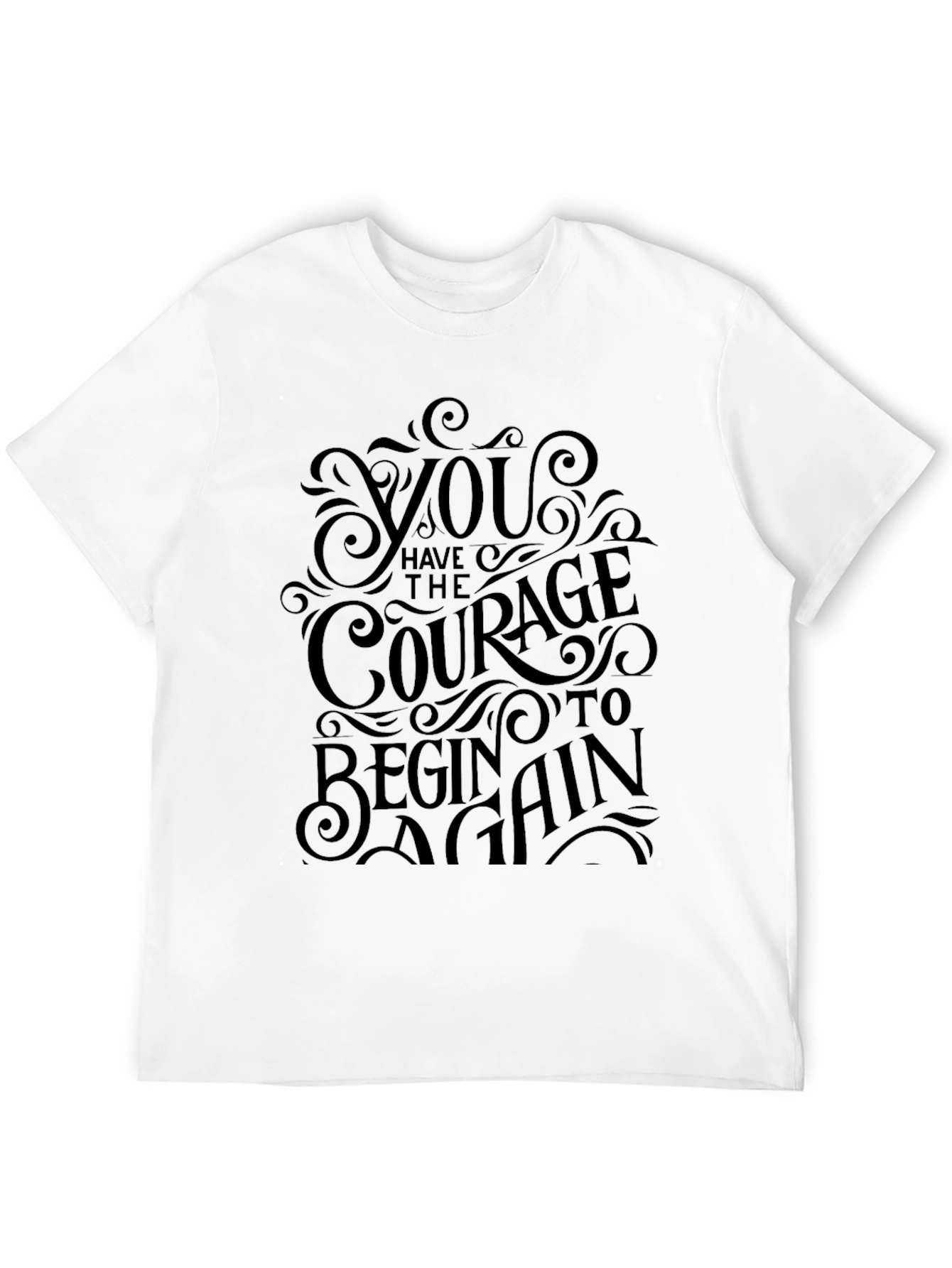 Courage to Begin Again Black Graphic Tee
