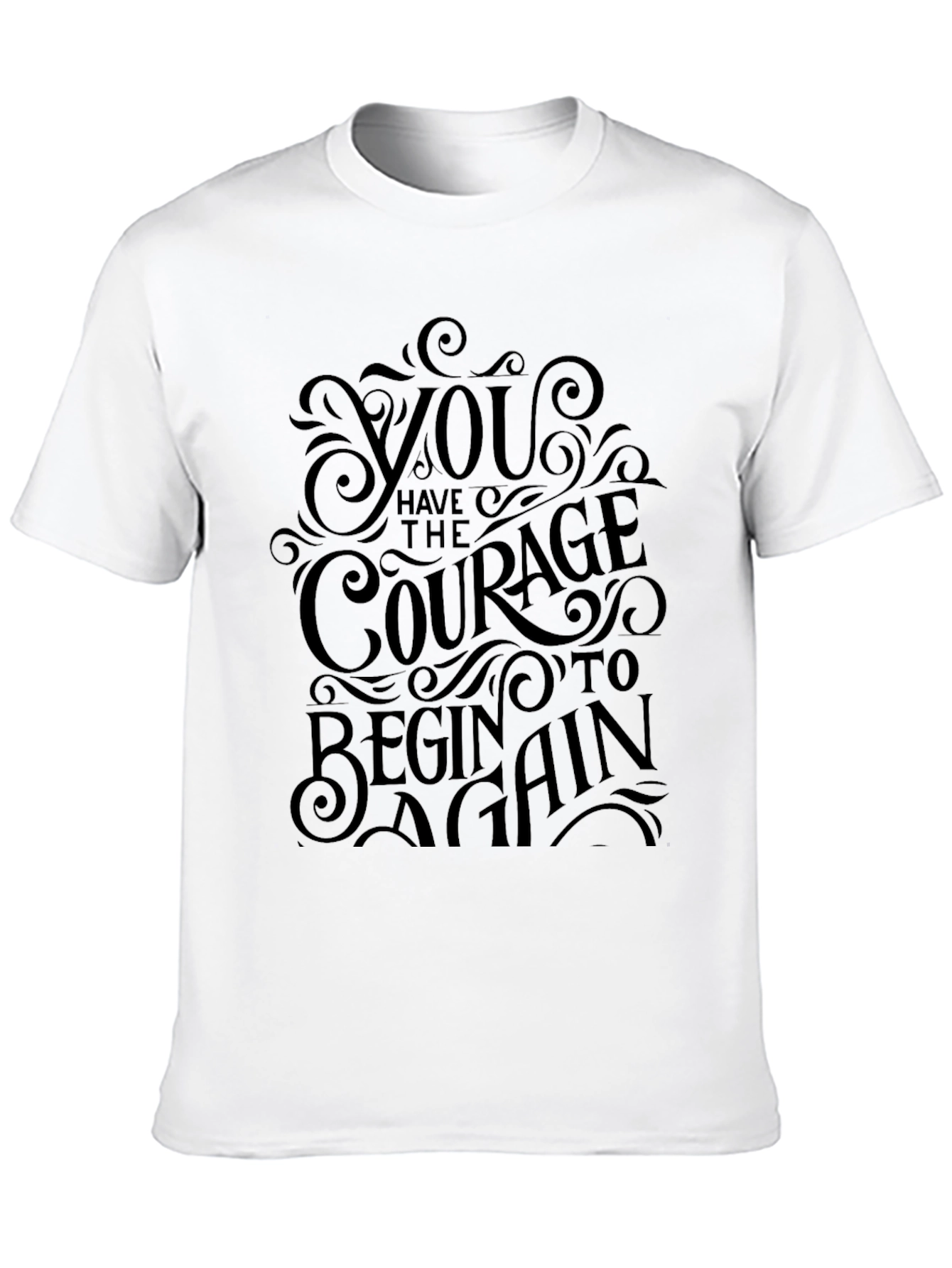 Courage to Begin Again Black Graphic Tee