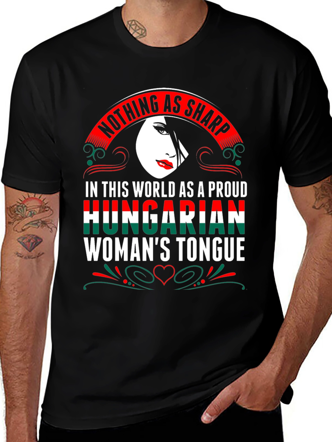 Proud Hungarian Womans Tongue Graphic T-Shirt