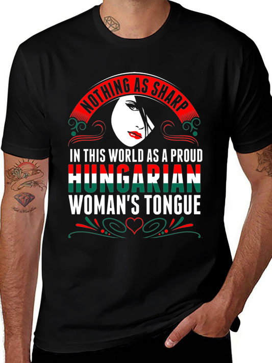 Proud Hungarian Womans Tongue Graphic T-Shirt