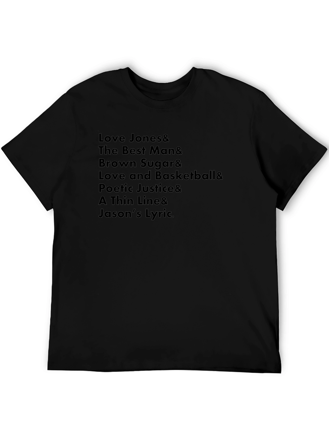 Movie Titles List Black Graphic Tee